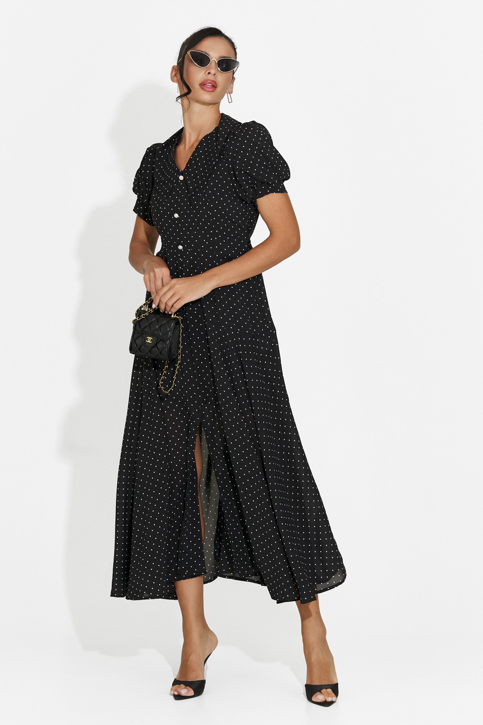 Abito donna midi nero Taisiana Bogas