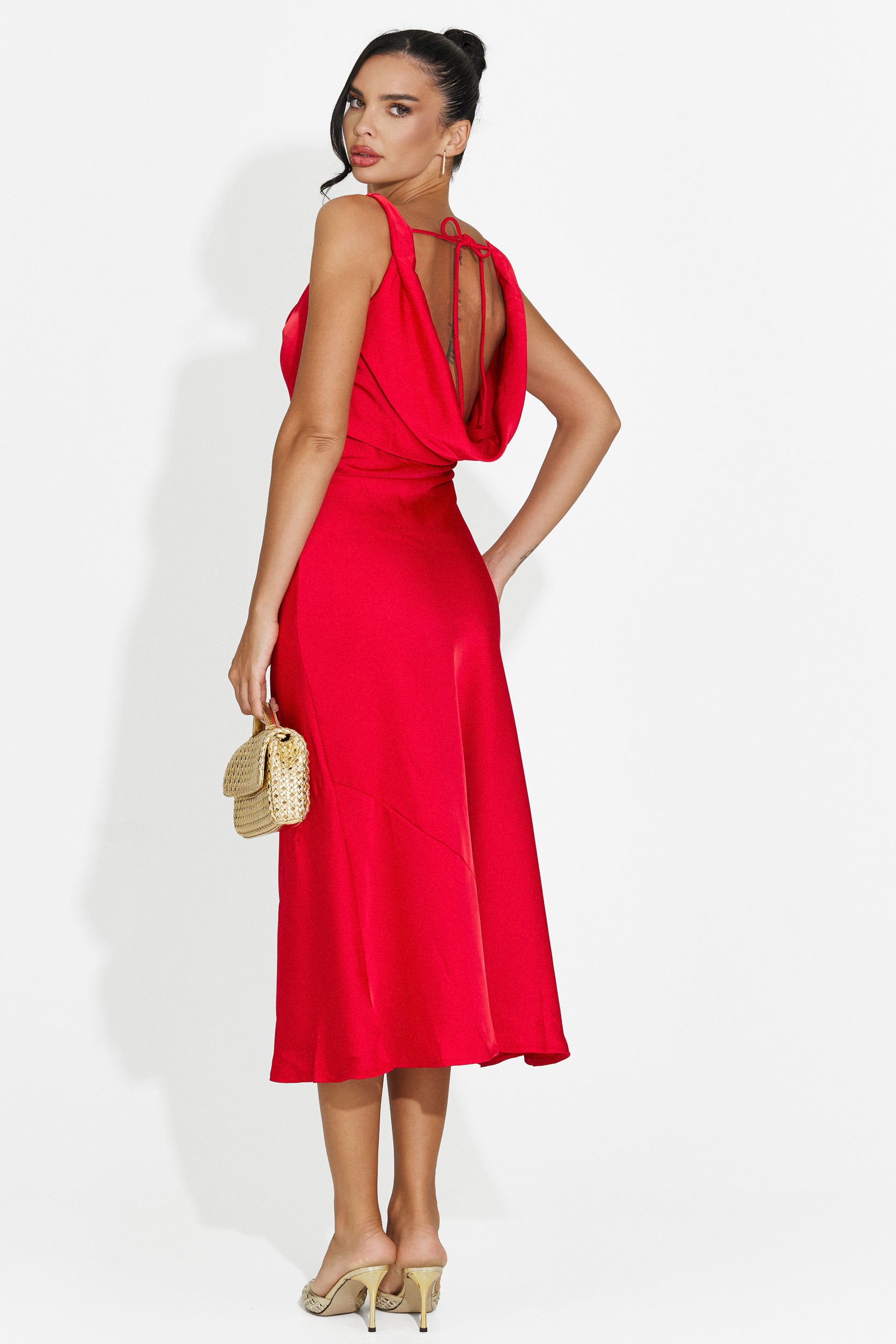 Abito donna midi rosso Aliria Bogas
