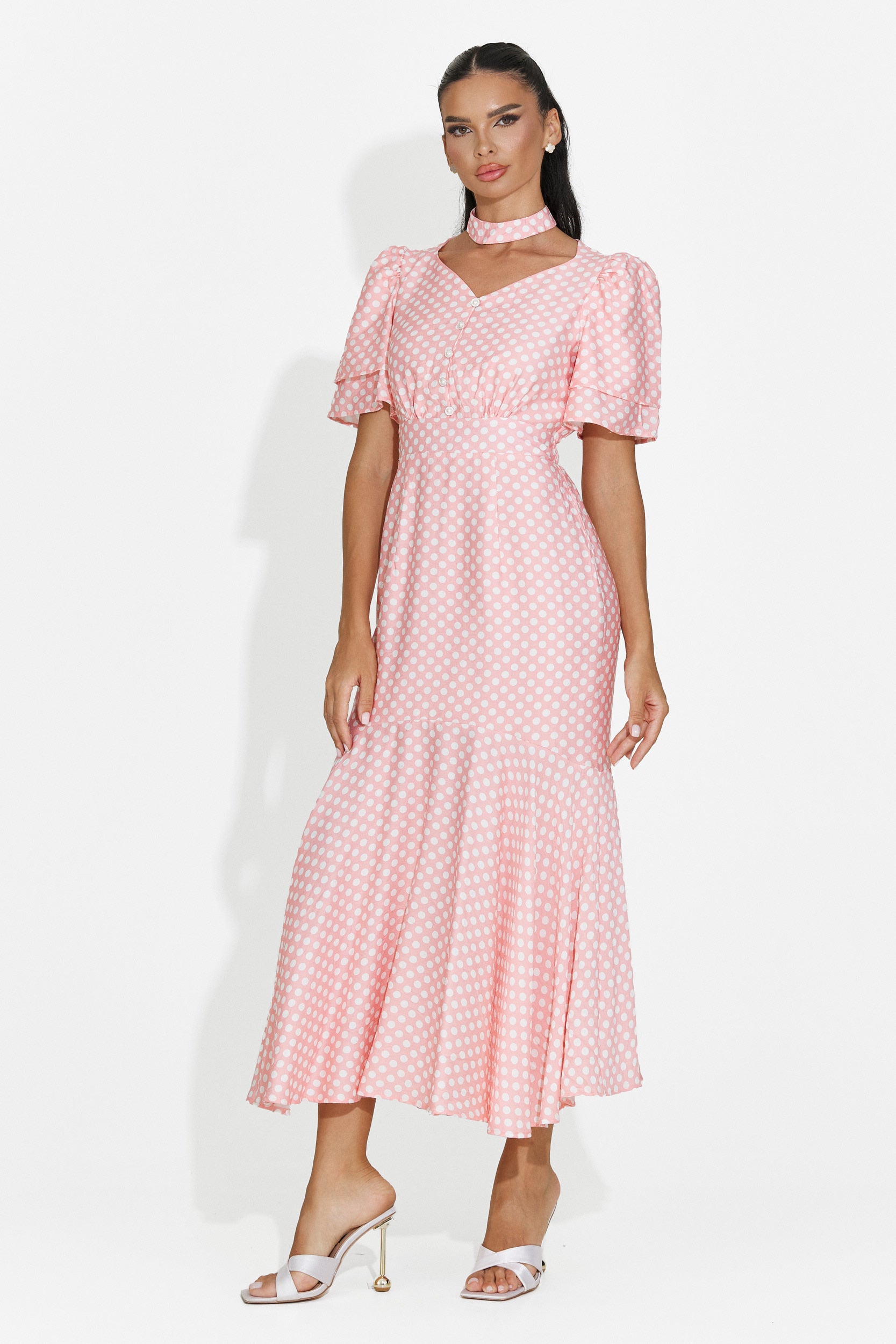 Abito donna midi rosa Antoneia Bogas