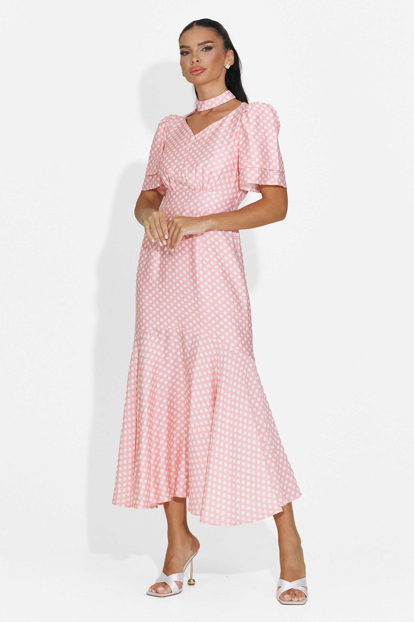 Abito donna midi rosa Antoneia Bogas