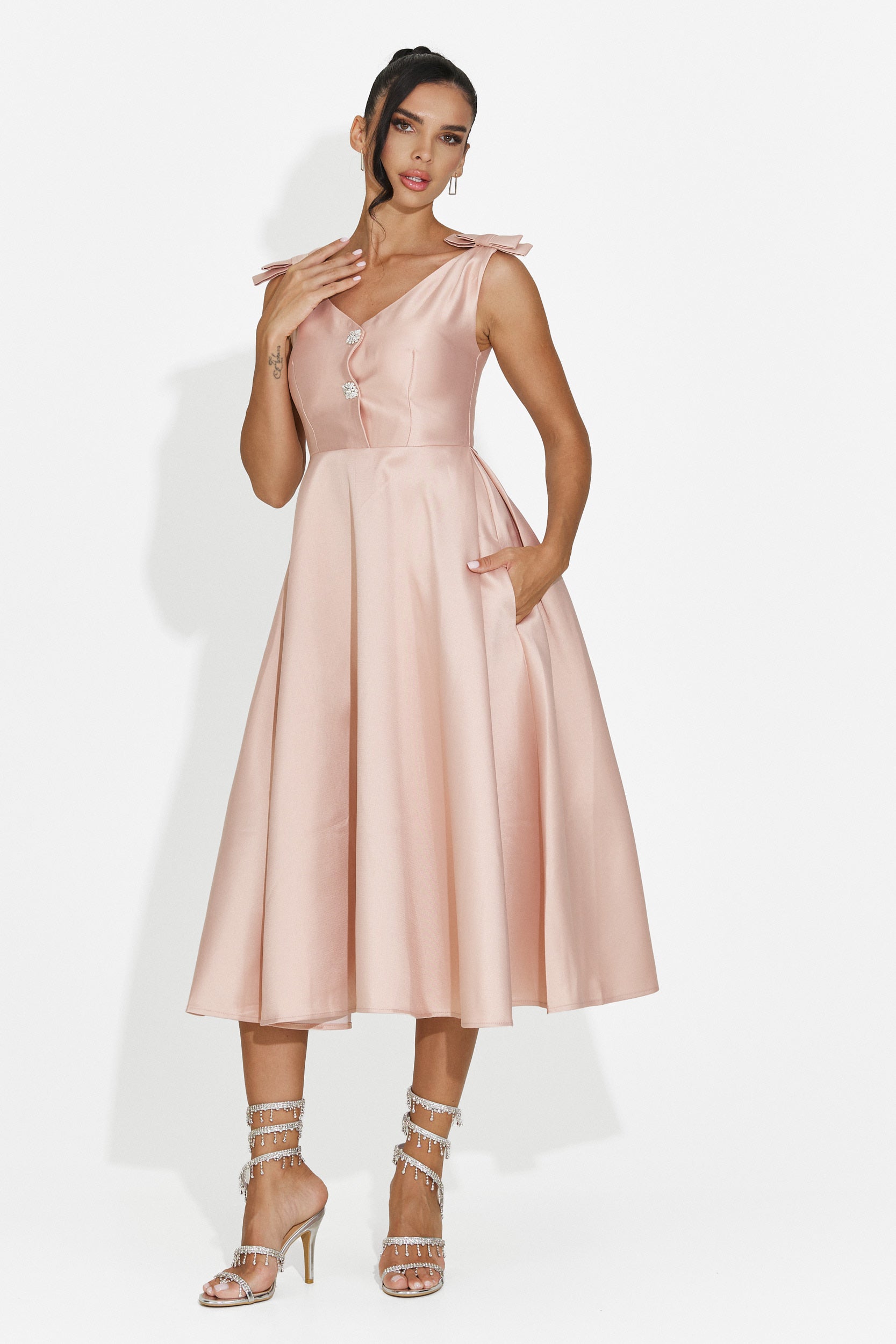Abito donna midi rosa Ayanda Bogas