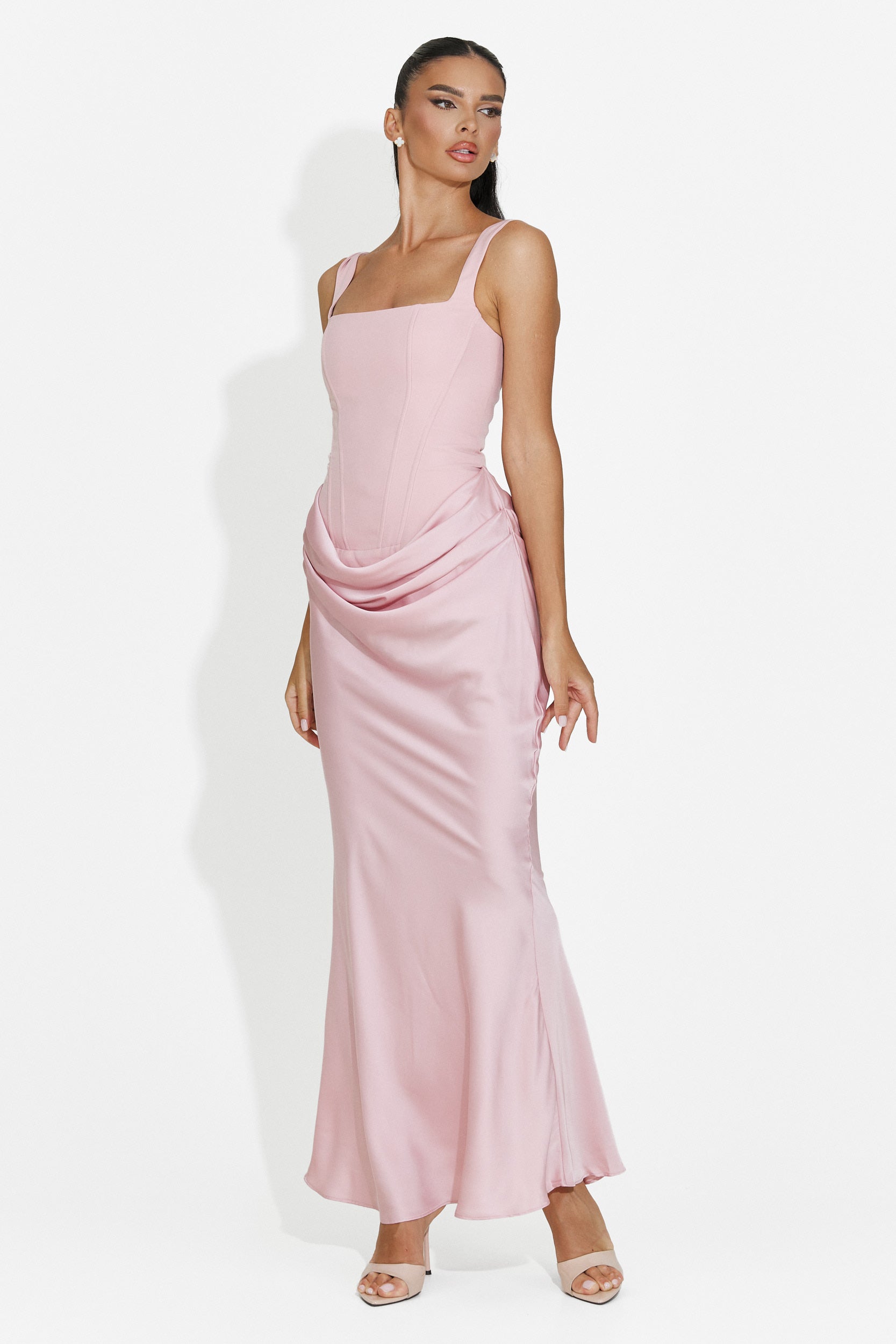 Vestito donna midi rosa Kaviala Bogas