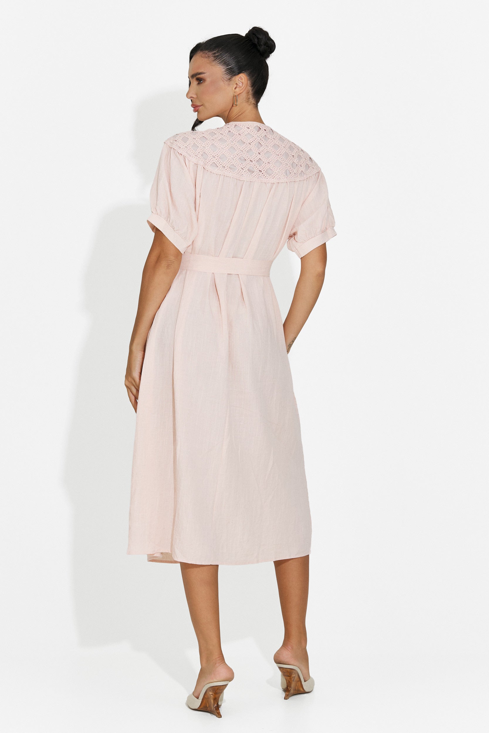 Abito donna midi rosa Olema Bogas