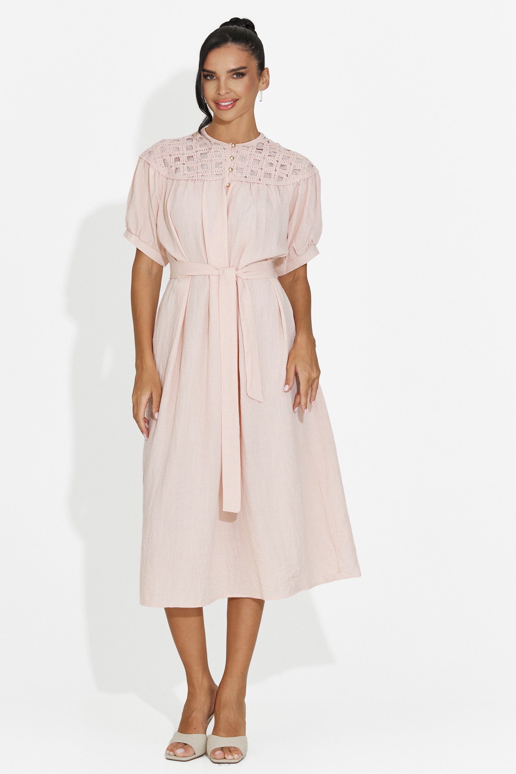 Abito donna midi rosa Olema Bogas
