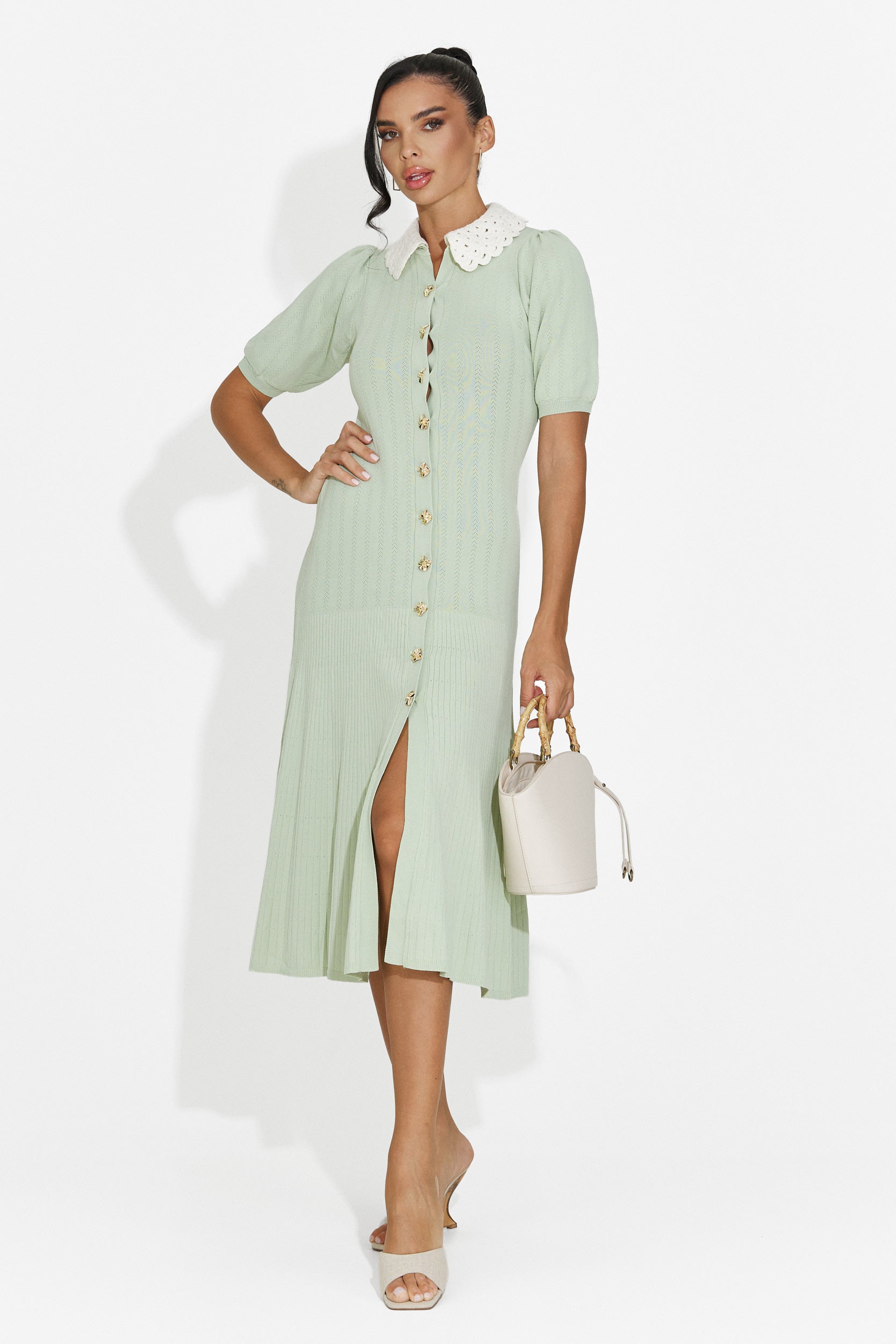 Abito donna midi verde Ernesta Bogas
