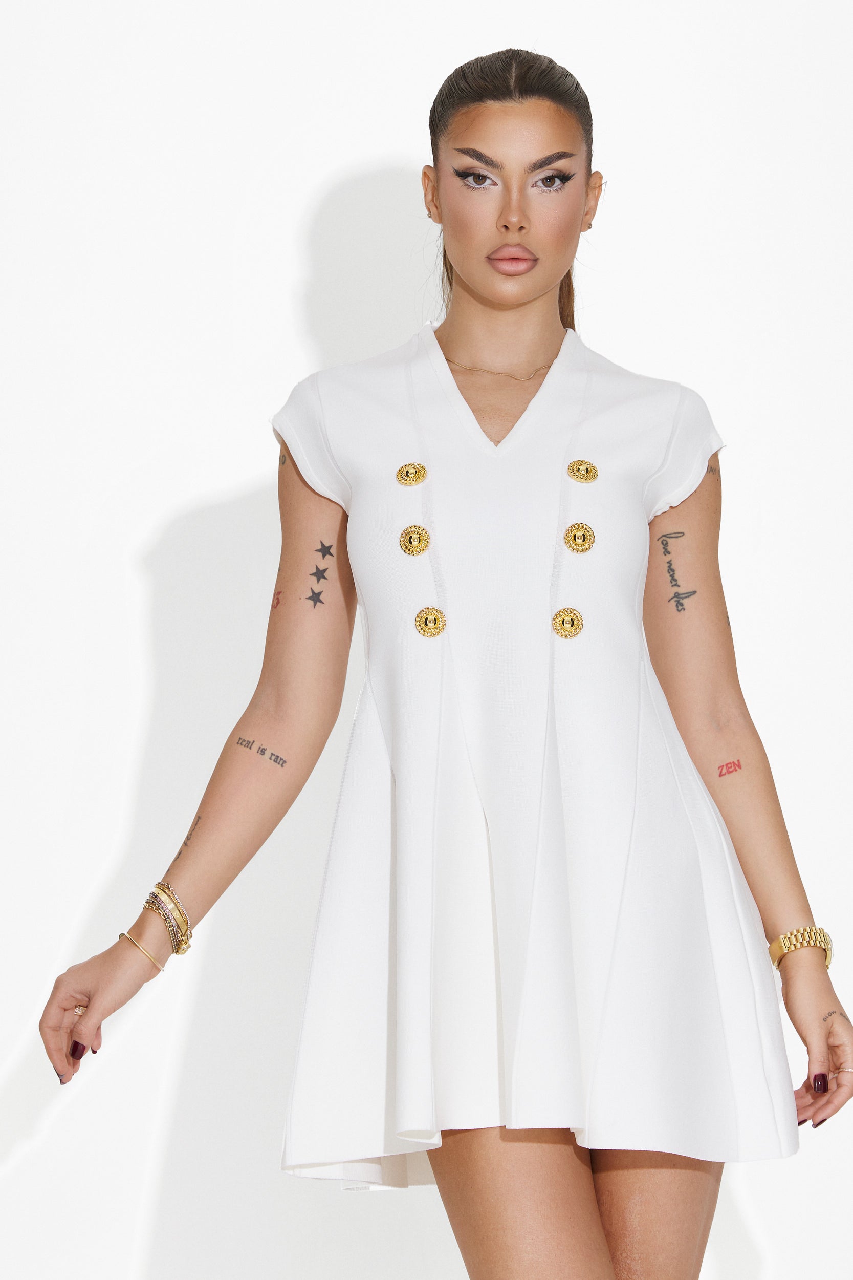 Abito corto bianco da donna Liada Bogas