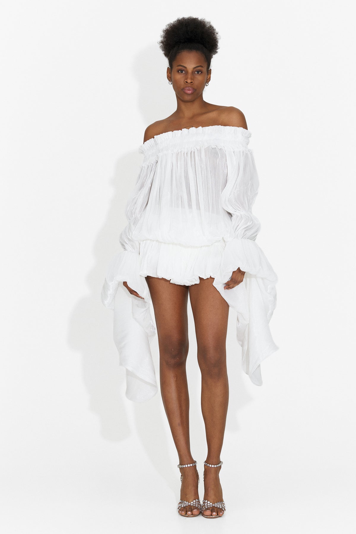 Vestito corto da donna bianco Myara Bogas, immagine 3 di 10