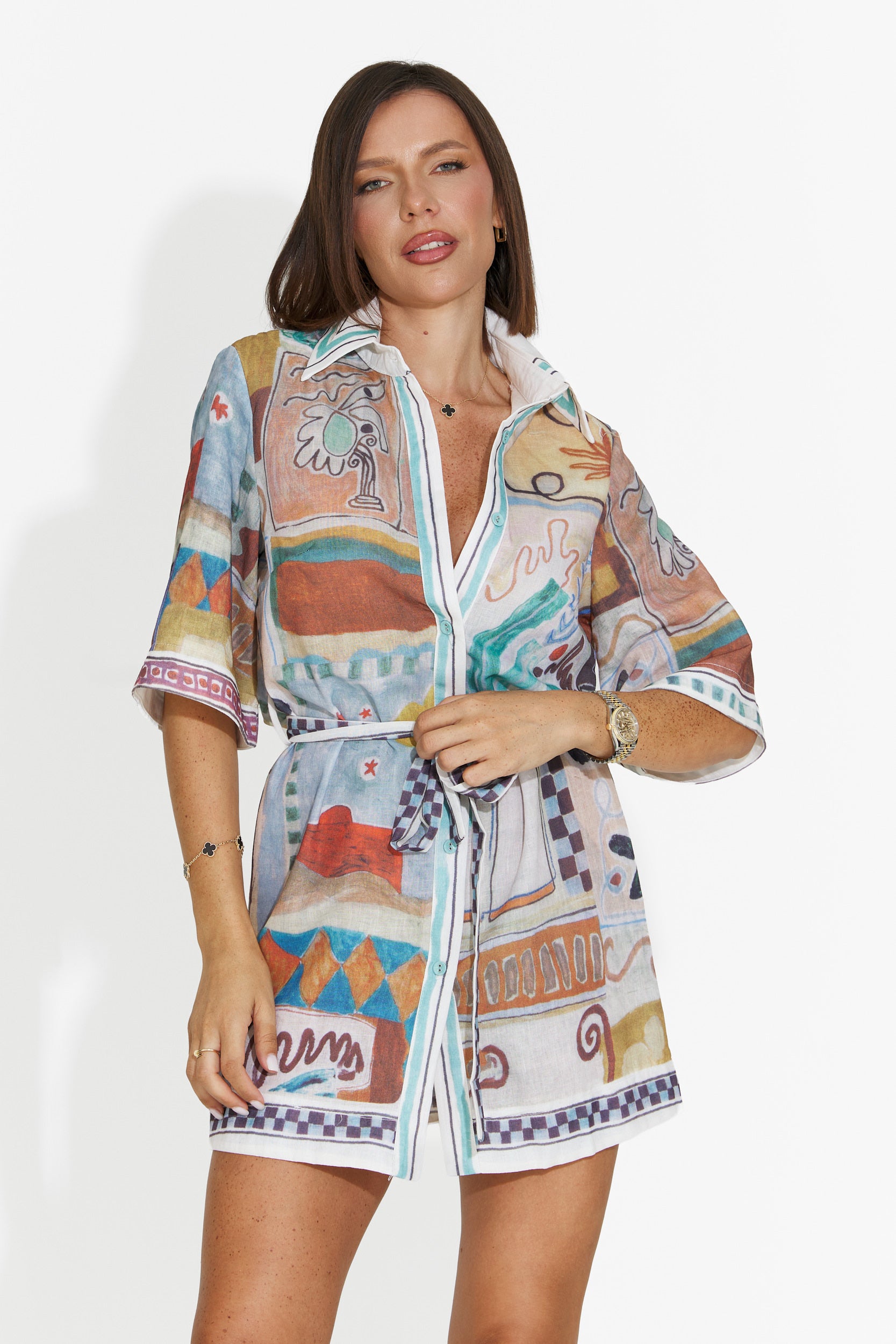 Vestito corto da donna blu Lubiana Bogas