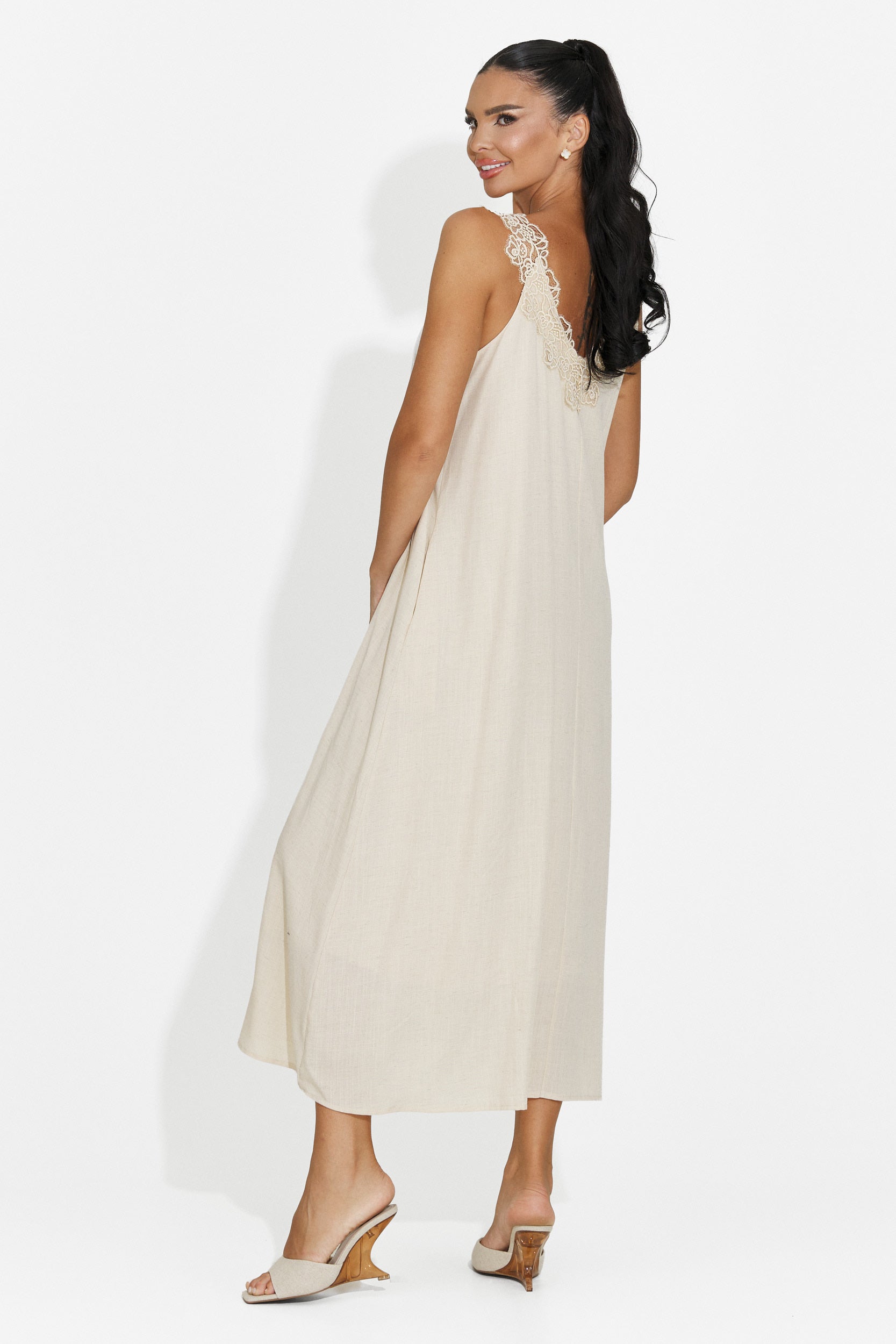 Vestito corto da donna beige Clarinia Bogas