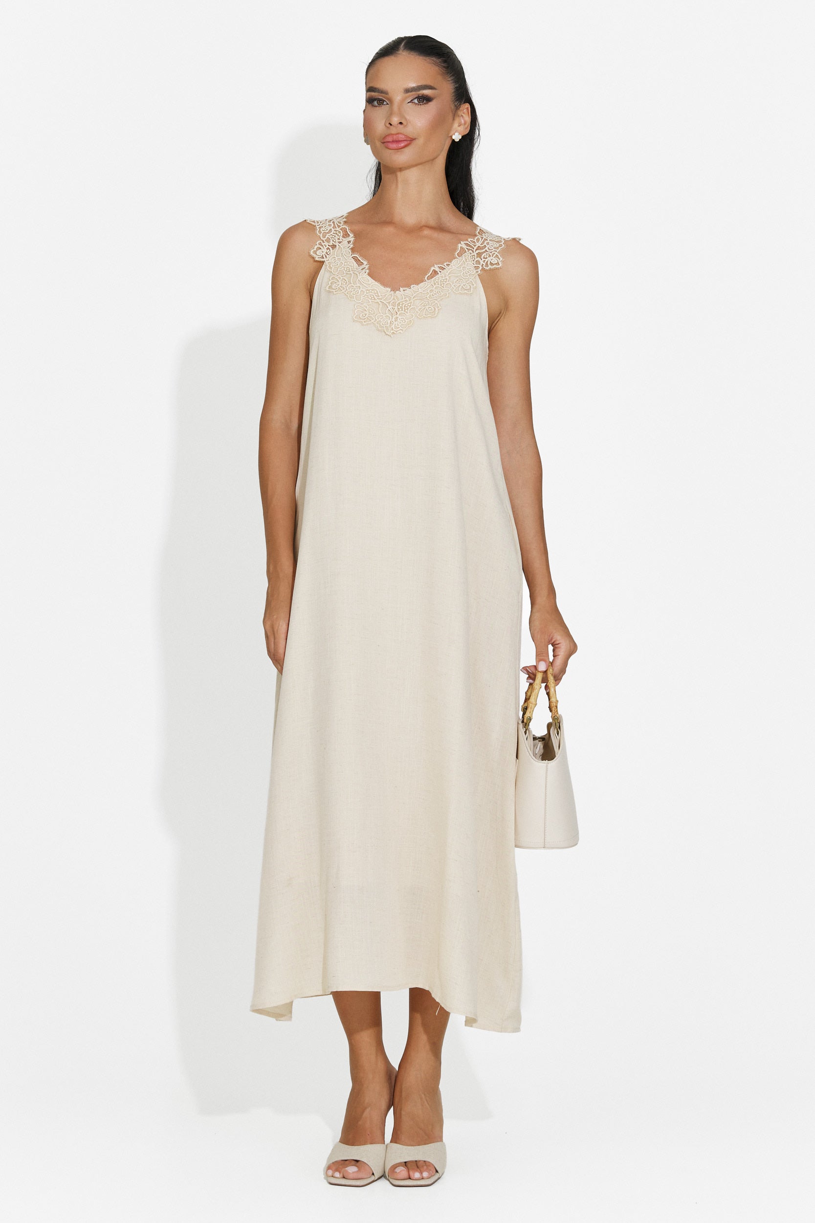 Vestito corto da donna beige Clarinia Bogas