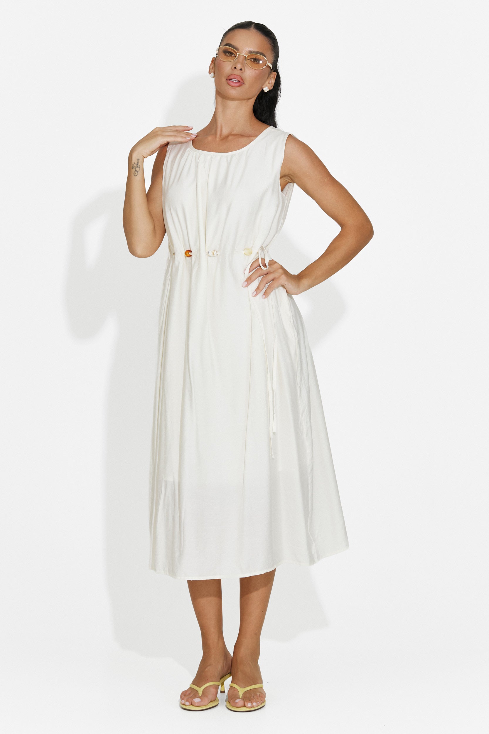 Vestito donna corto beige Semonia Bogas