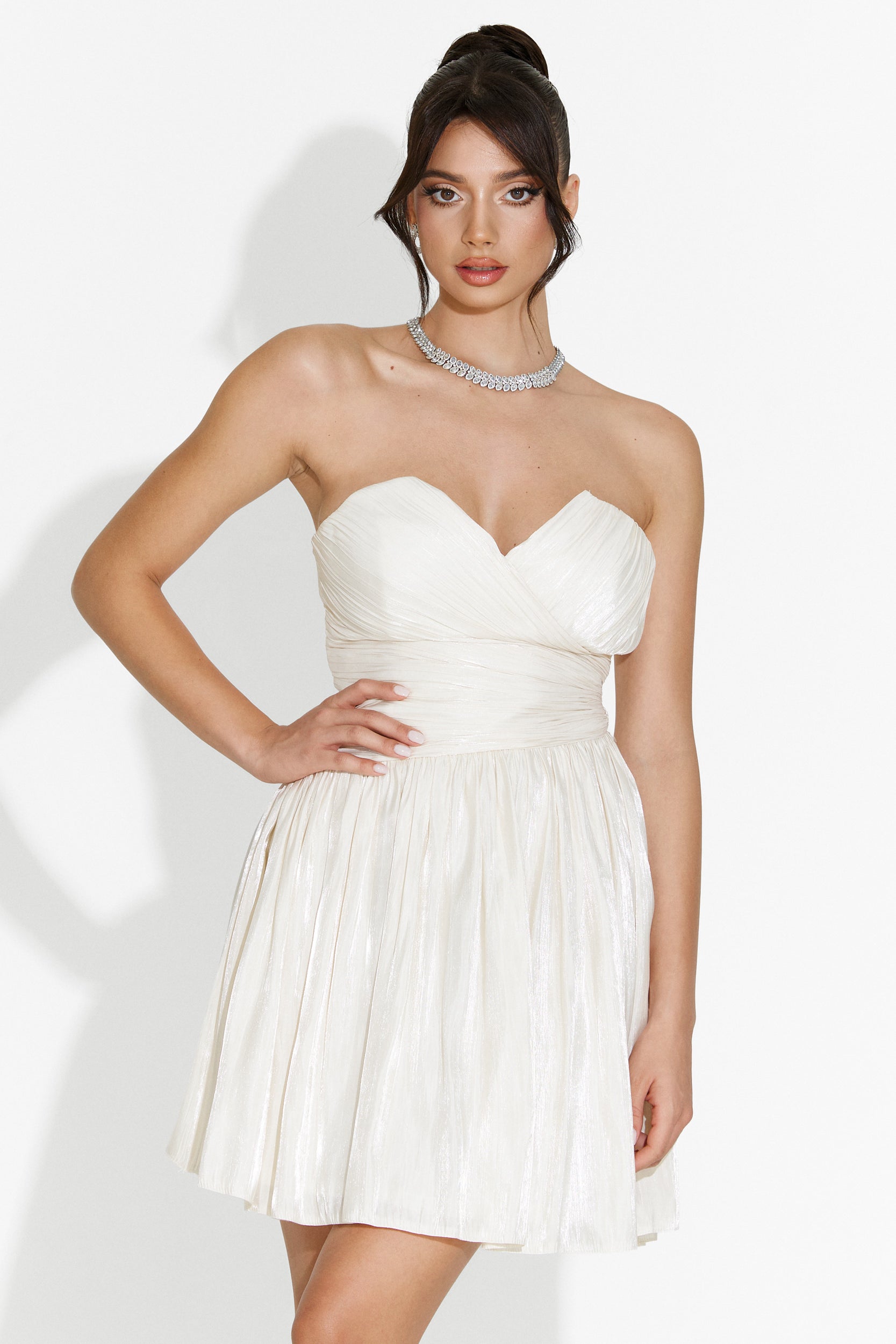 Abito corto beige da donna Ziora Bogas