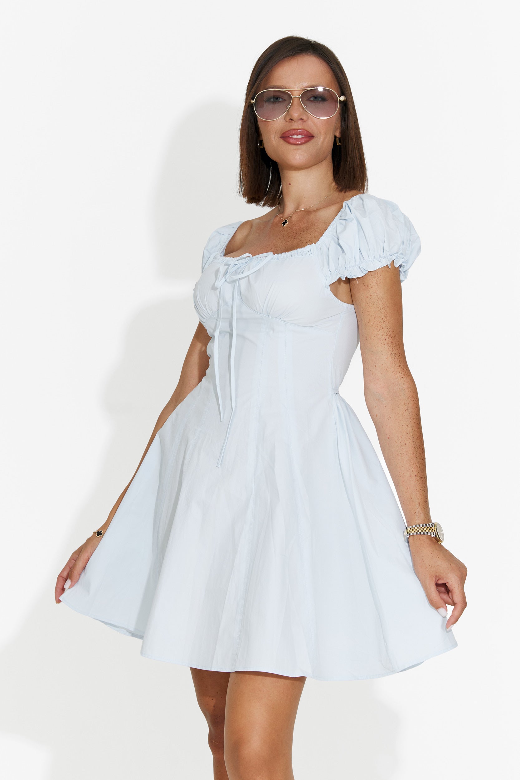 Abito donna corto azzurro Eliera Bogas