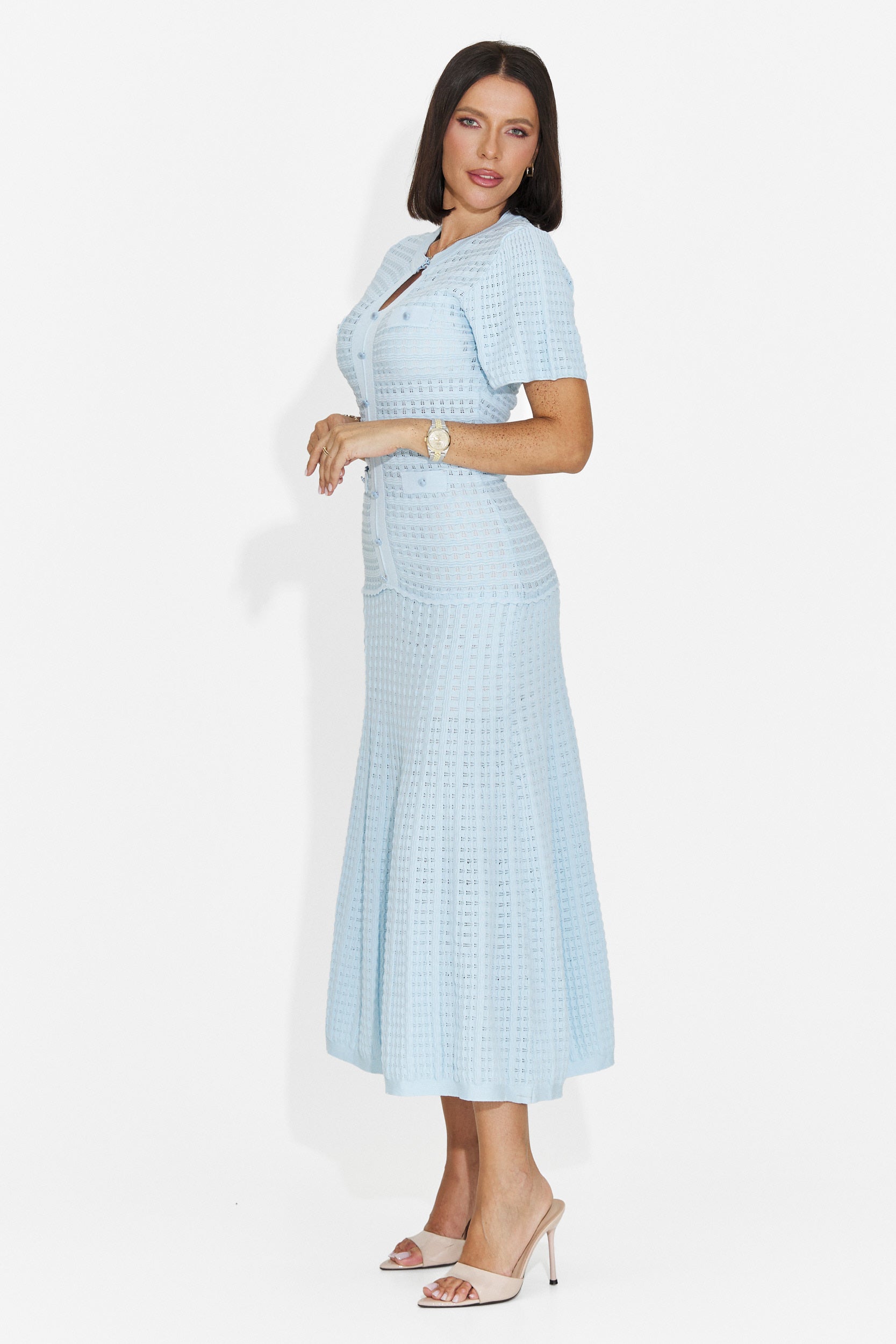 Rochie dama scurta bleu Gijoka Bogas