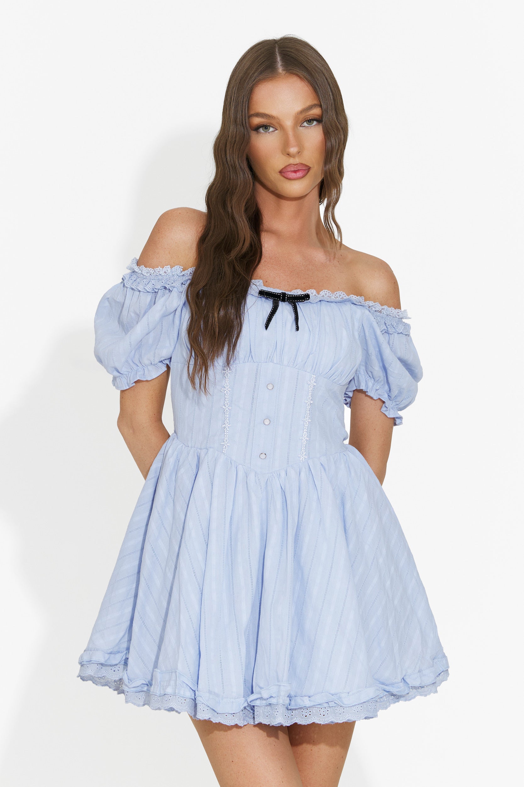 Abito donna corto blu Viviene Bogas