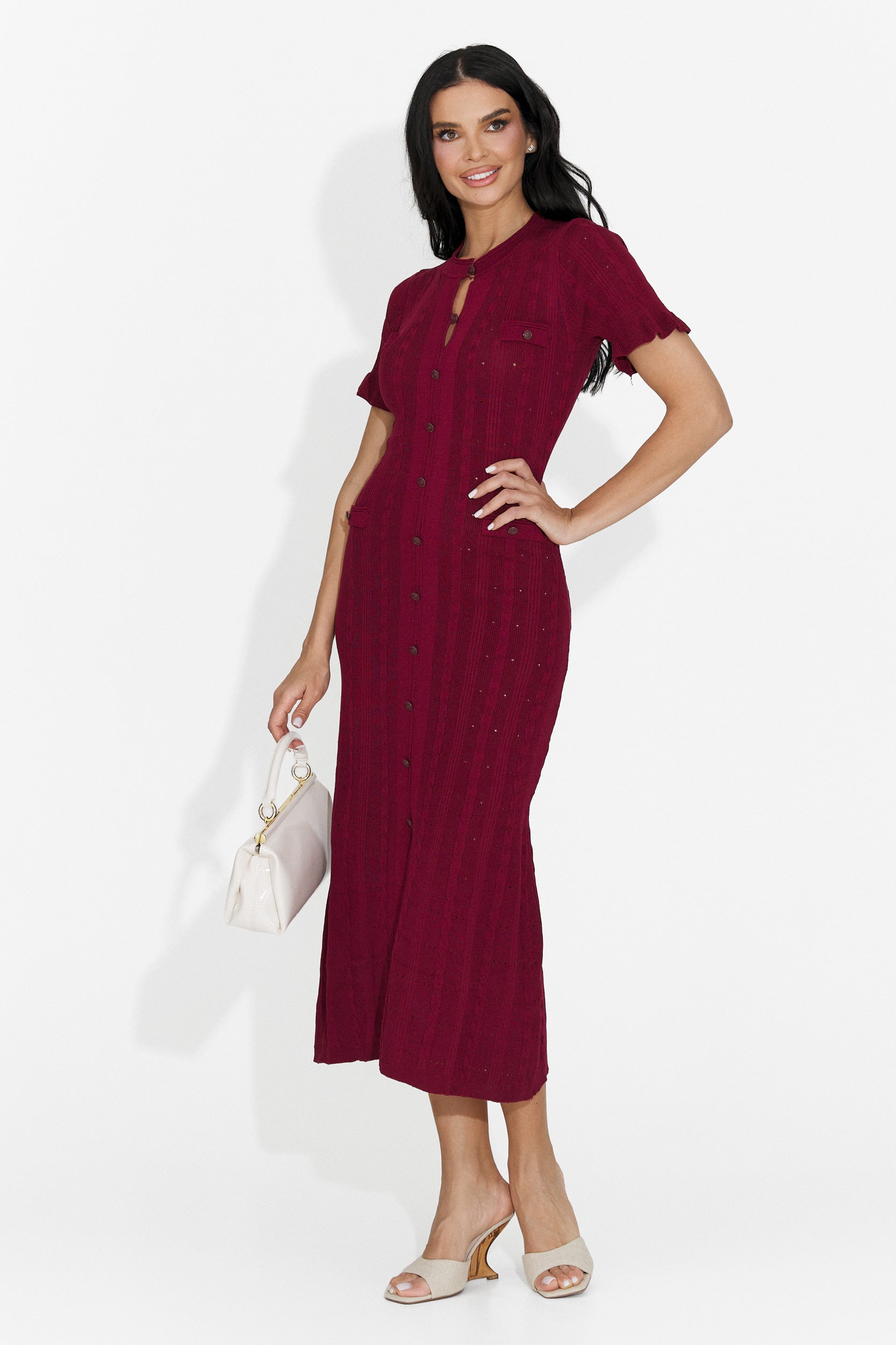 Vestito Corto Bordeaux da Donna di Verioma Bogas