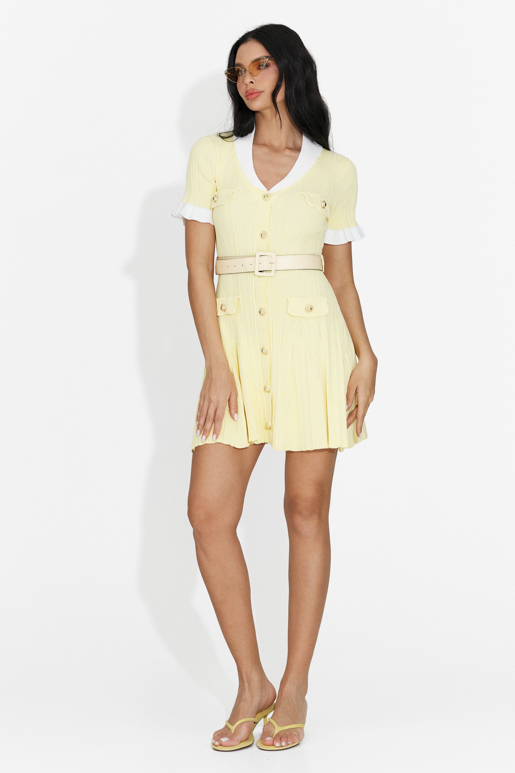 Vestito Giallo Corto da Donna di Casanda Bogas