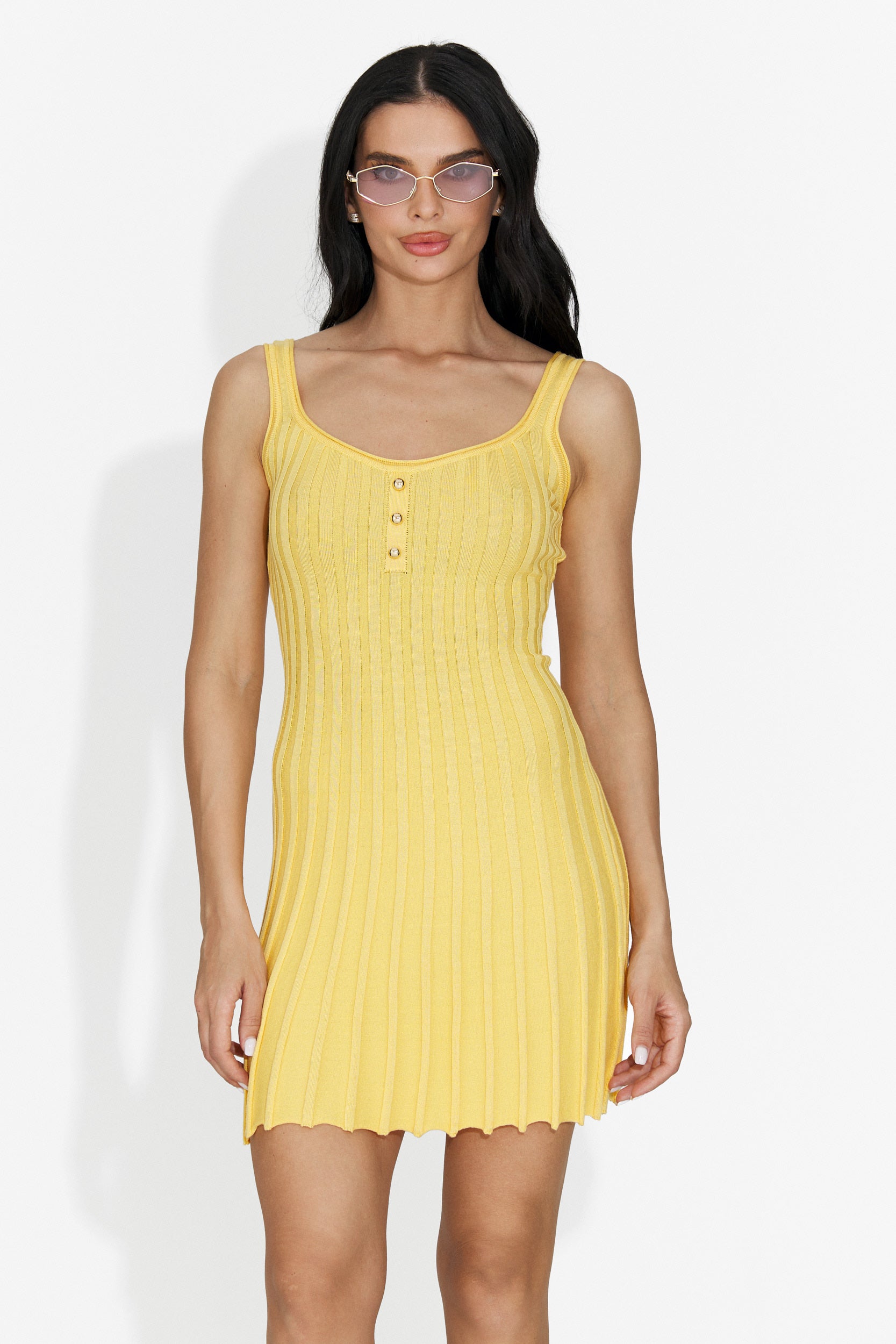 Vestito Giallo Corto da Donna di Kiaya Bogas