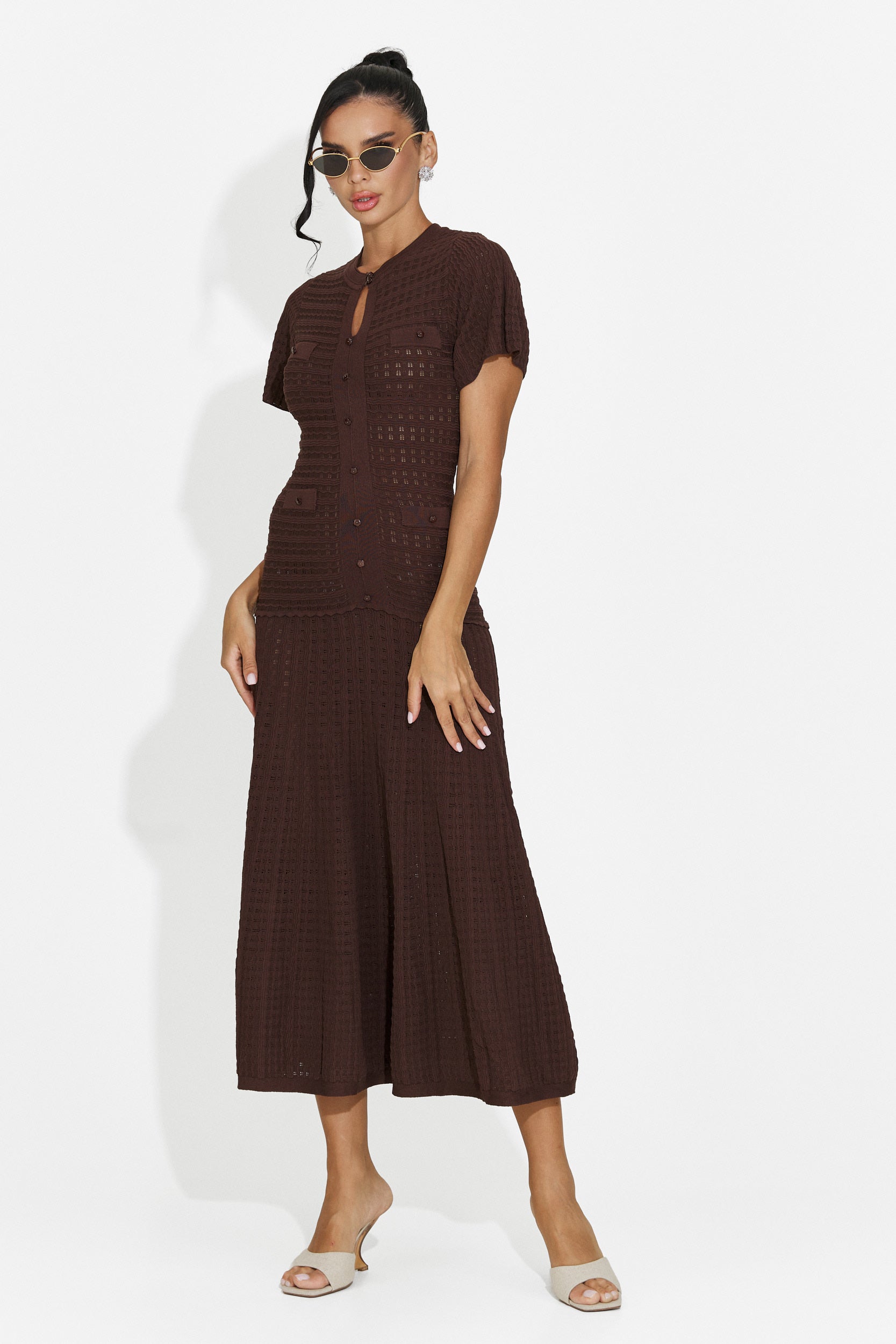 Vestito donna corto marrone Azania Bogas