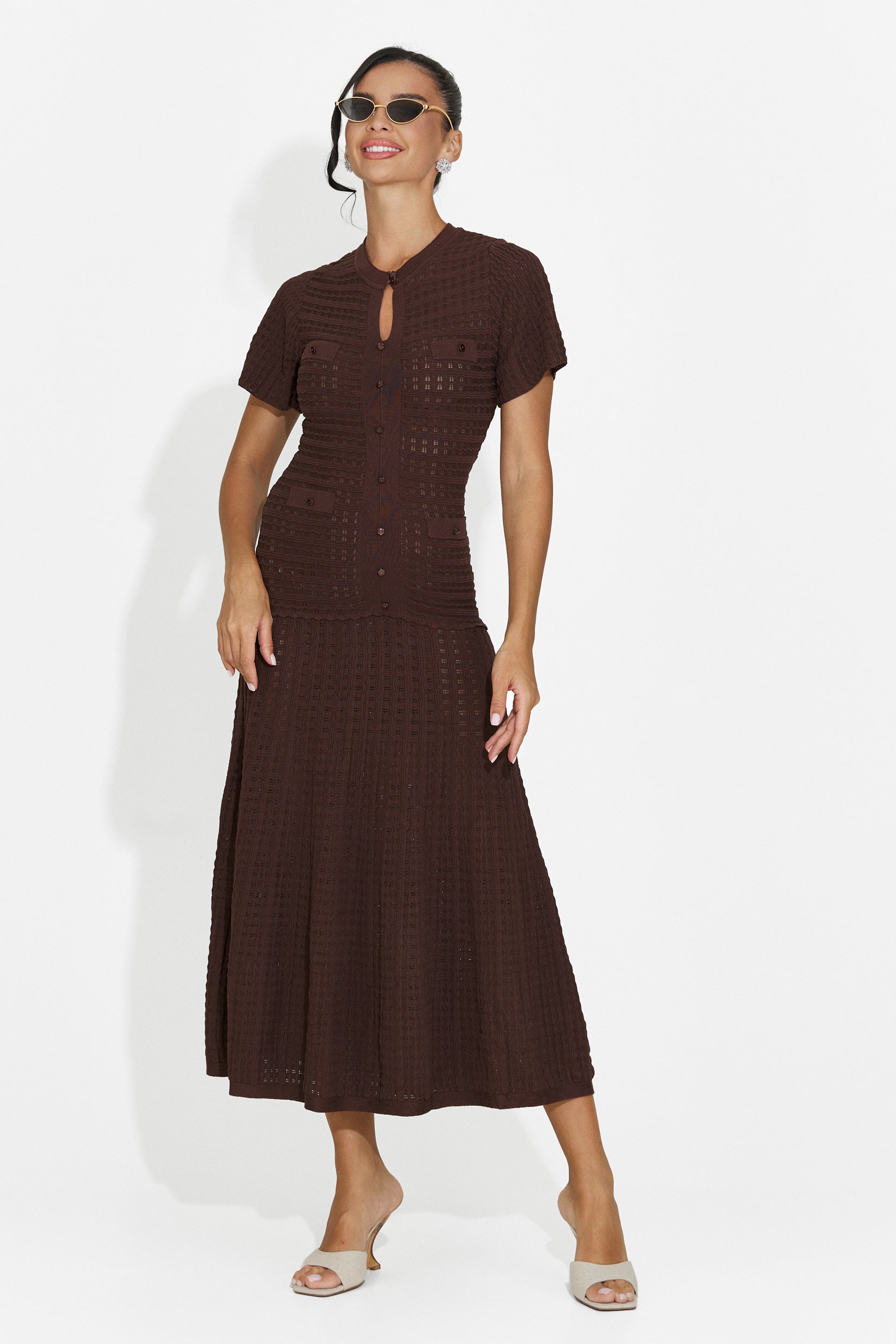 Vestito donna corto marrone Azania Bogas
