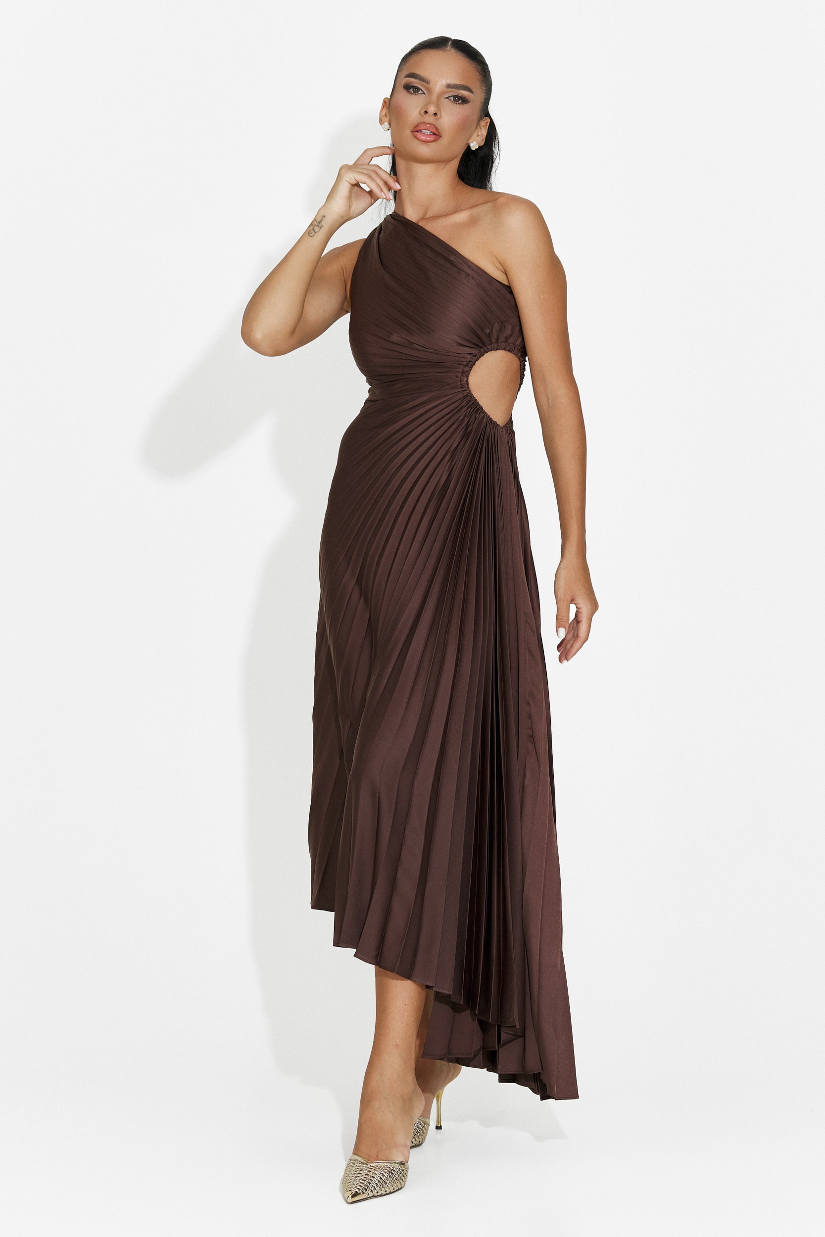 Vestito donna corto marrone Delimia Bogas