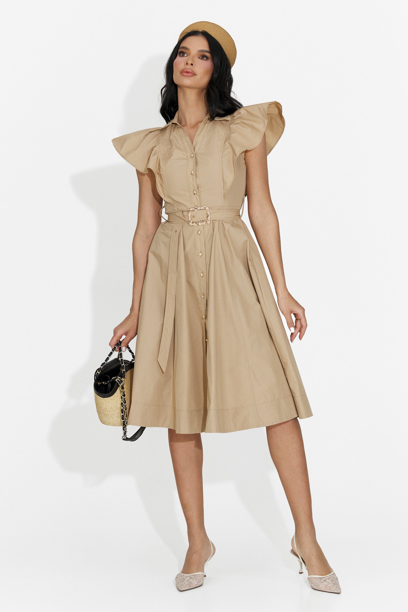 Vestito Marrone Corto da Donna di Elerya Bogas