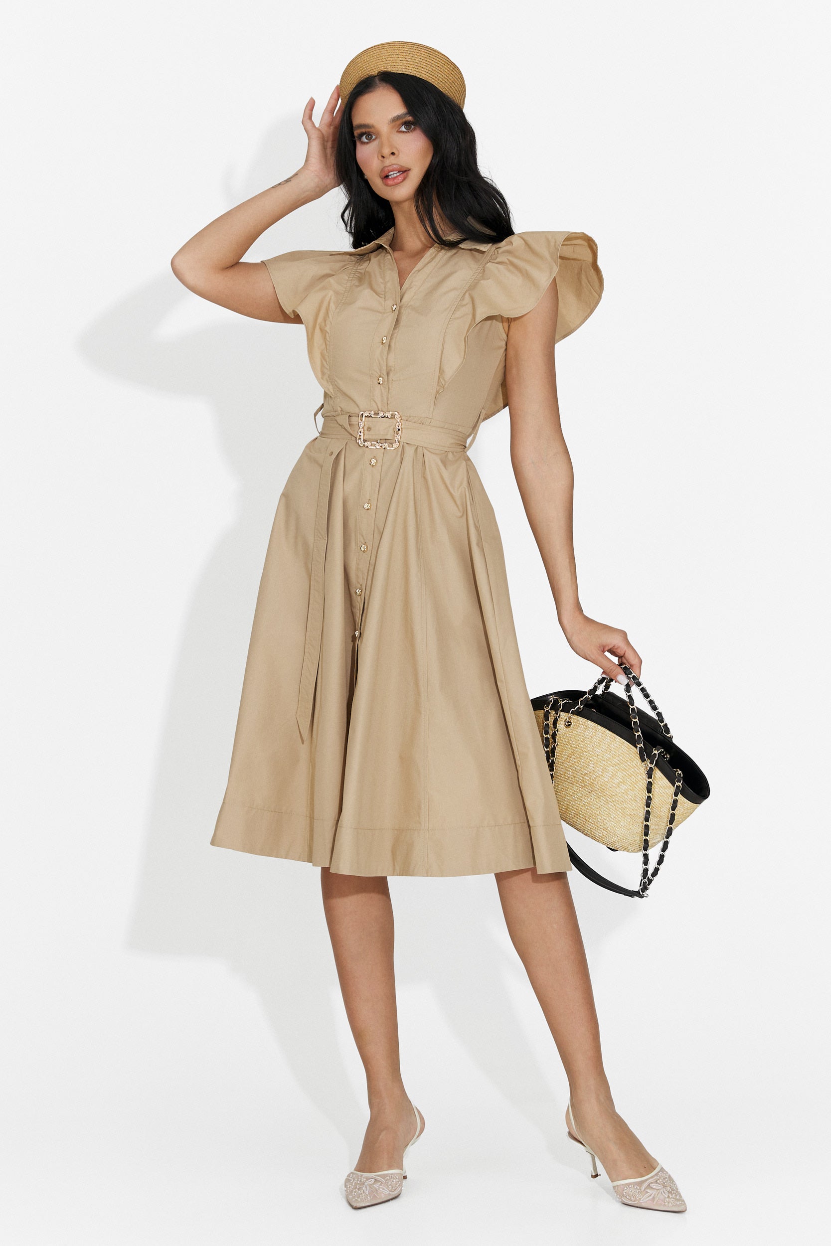 Vestito Marrone Corto da Donna di Elerya Bogas
