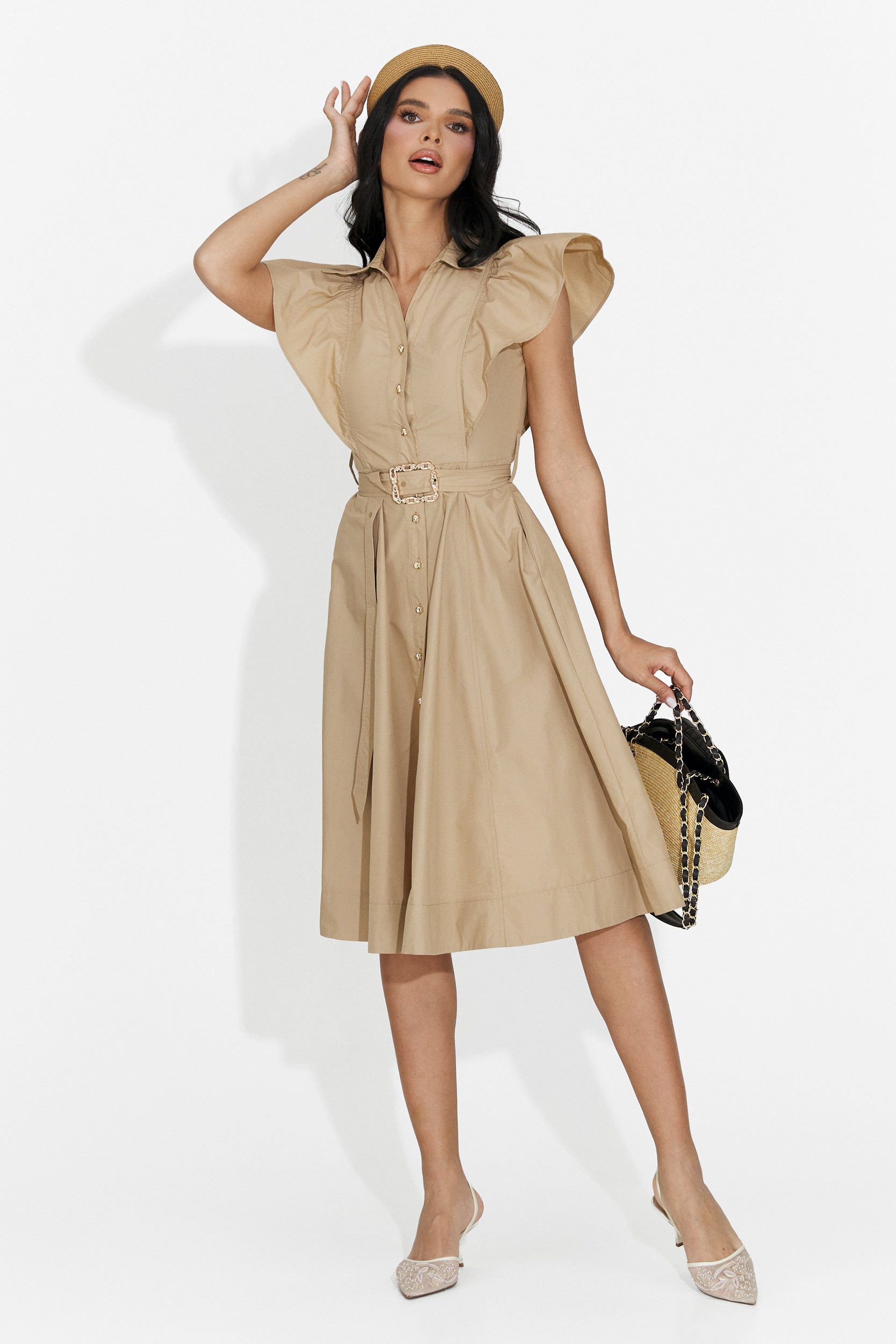 Vestito Marrone Corto da Donna di Elerya Bogas