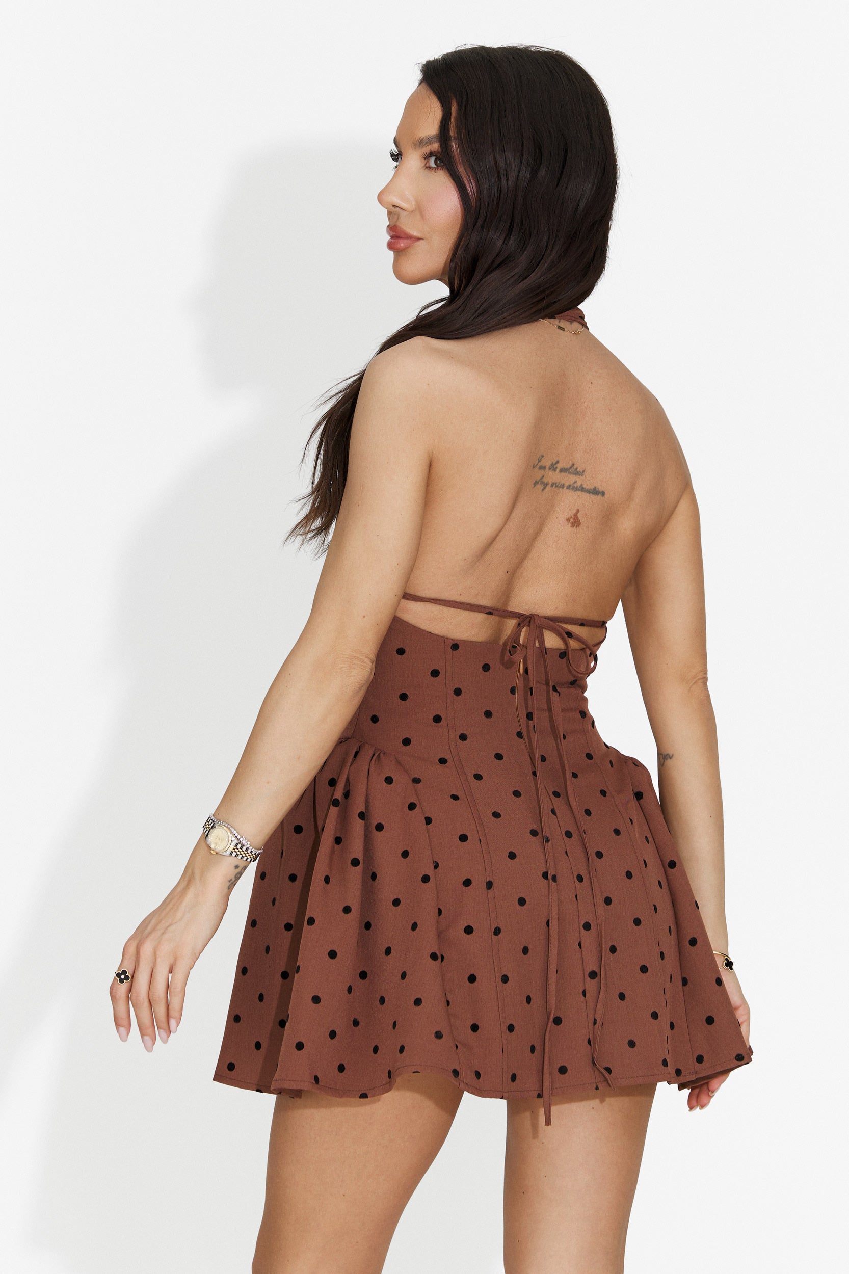 Vestito Marrone Corto da Donna di Raselia Bogas