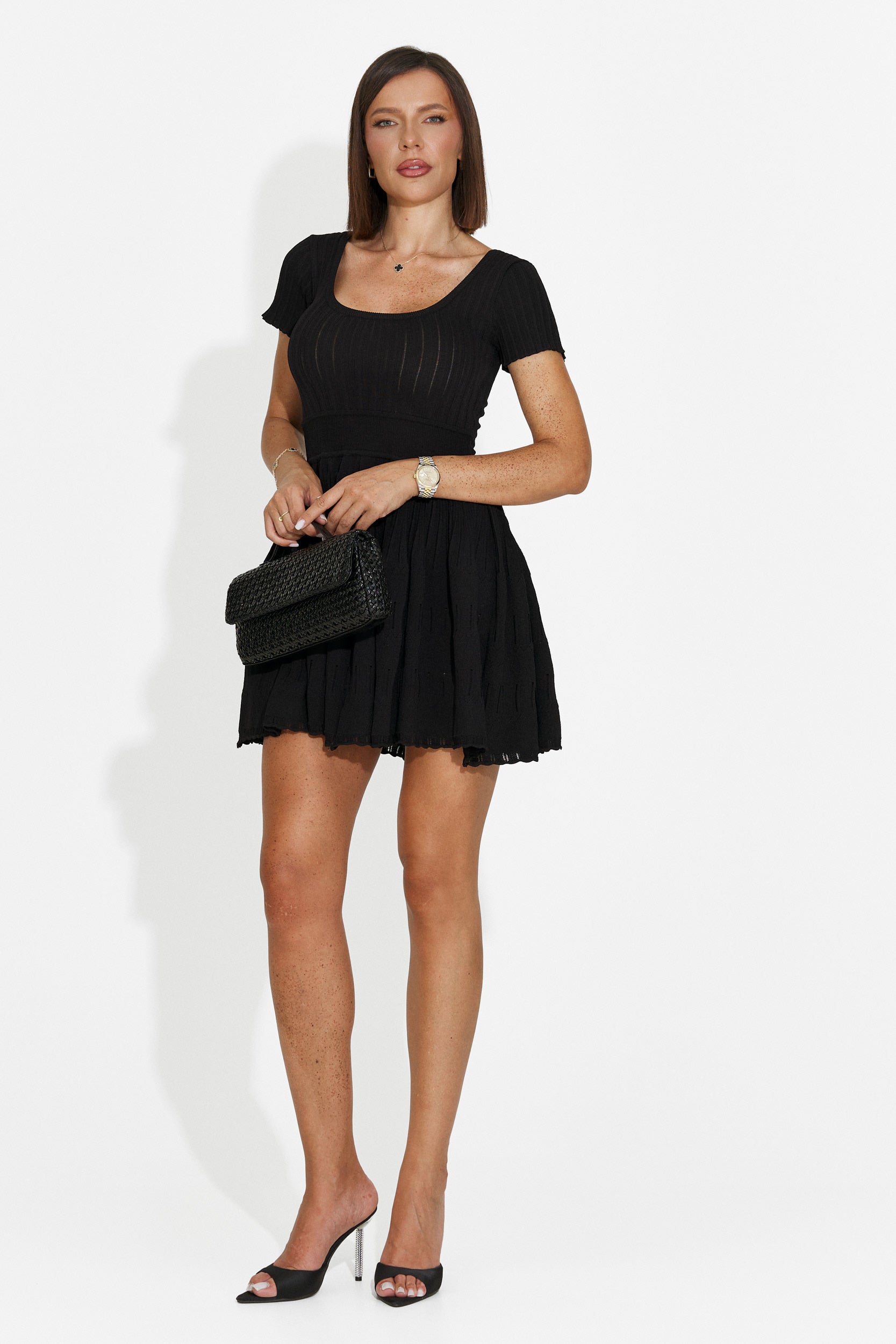 Abito donna corto nero Althea Bogas