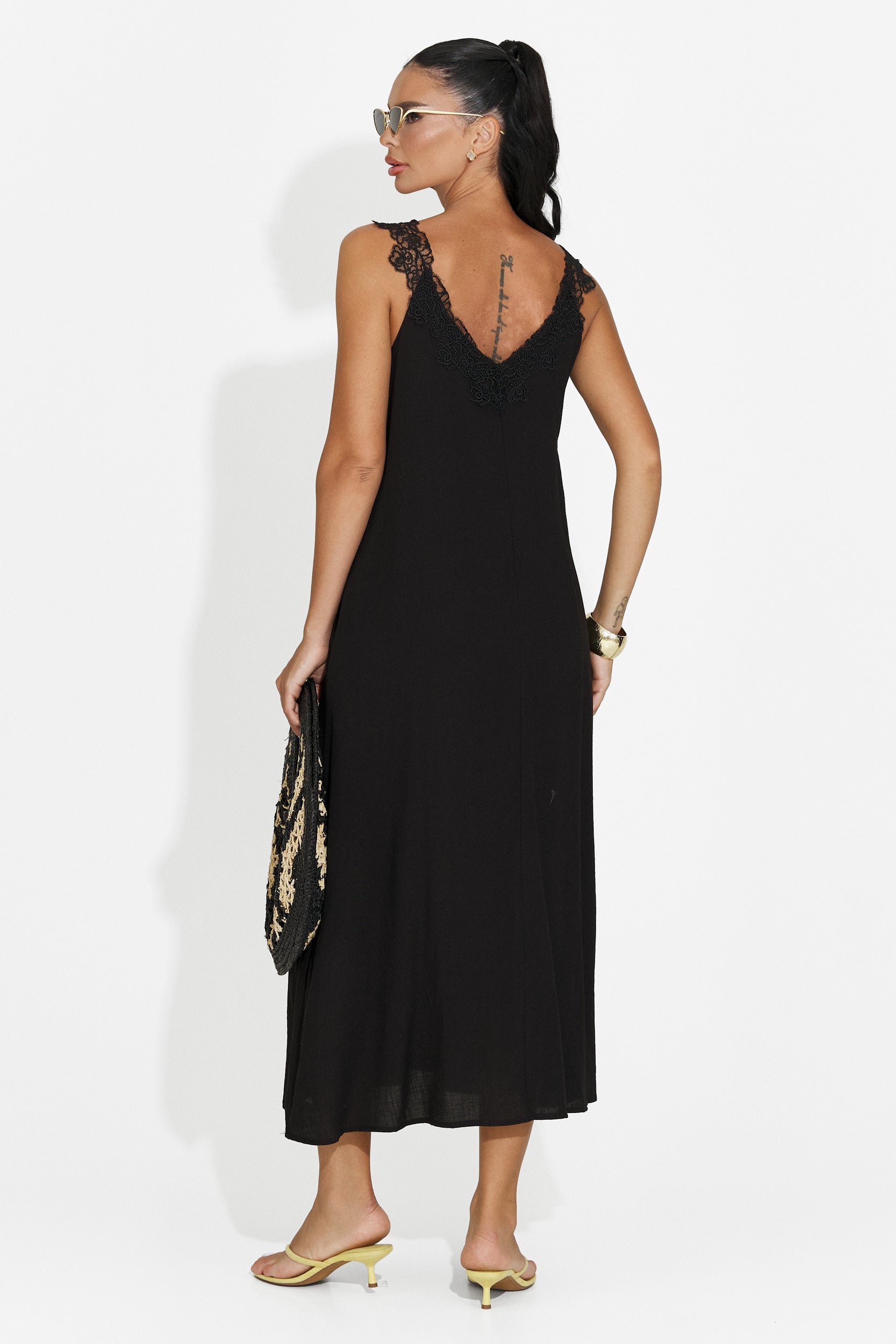 Vestito corto da donna nero Clarinia Bogas