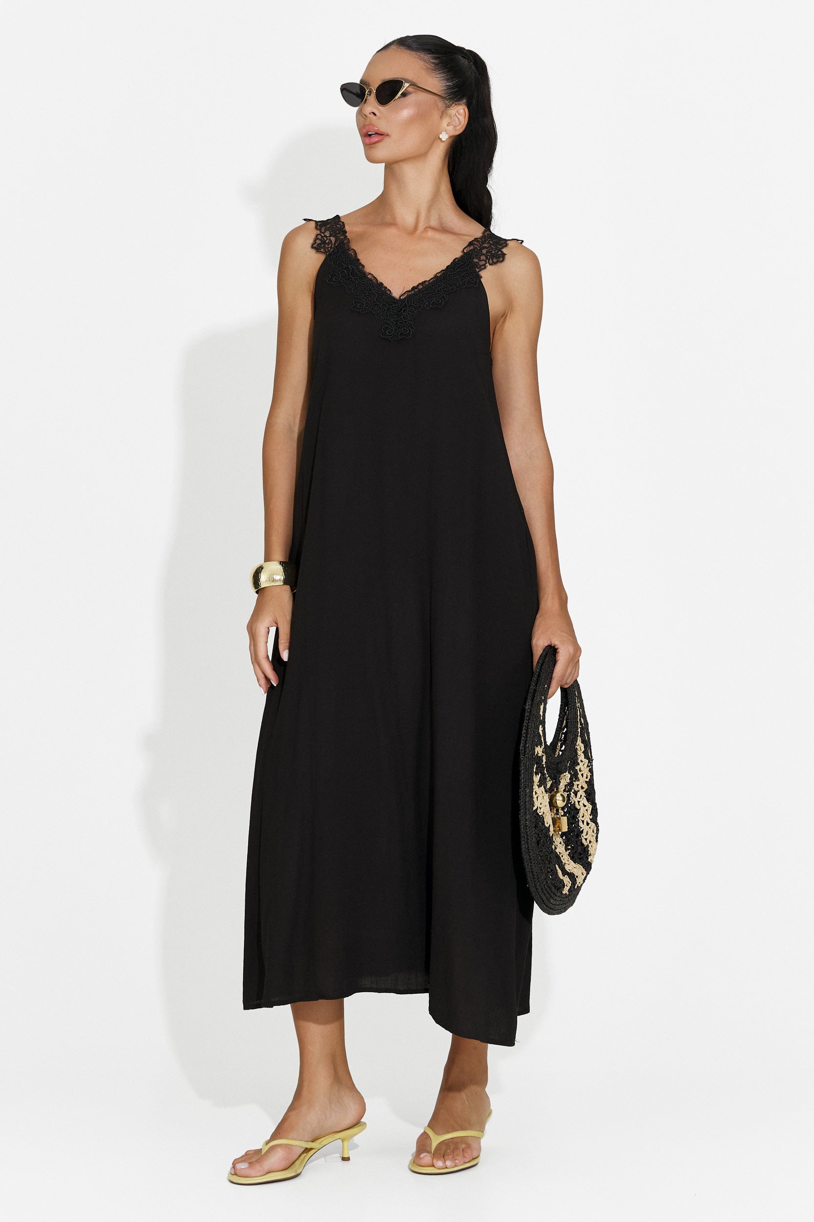 Vestito corto da donna nero Clarinia Bogas