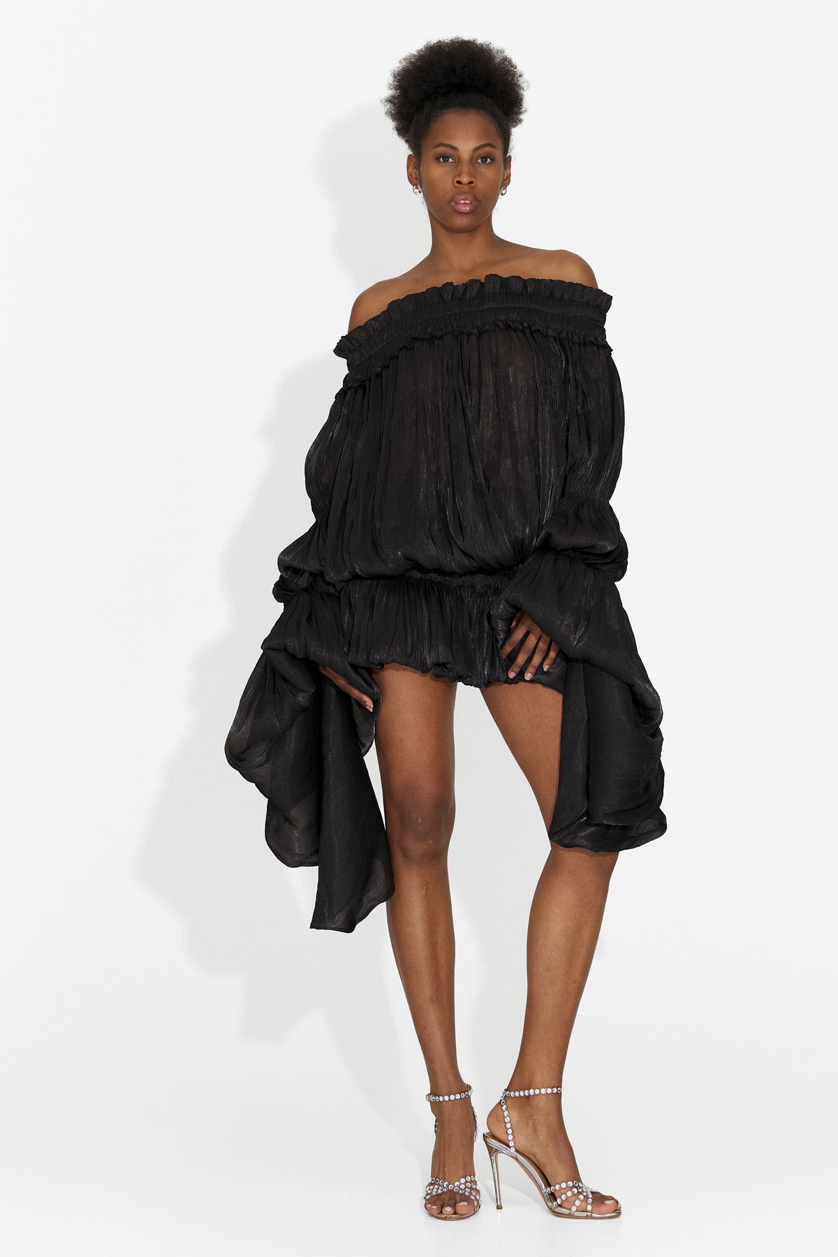 Vestito corto da donna nero Myara Bogas, immagine 4 di 8