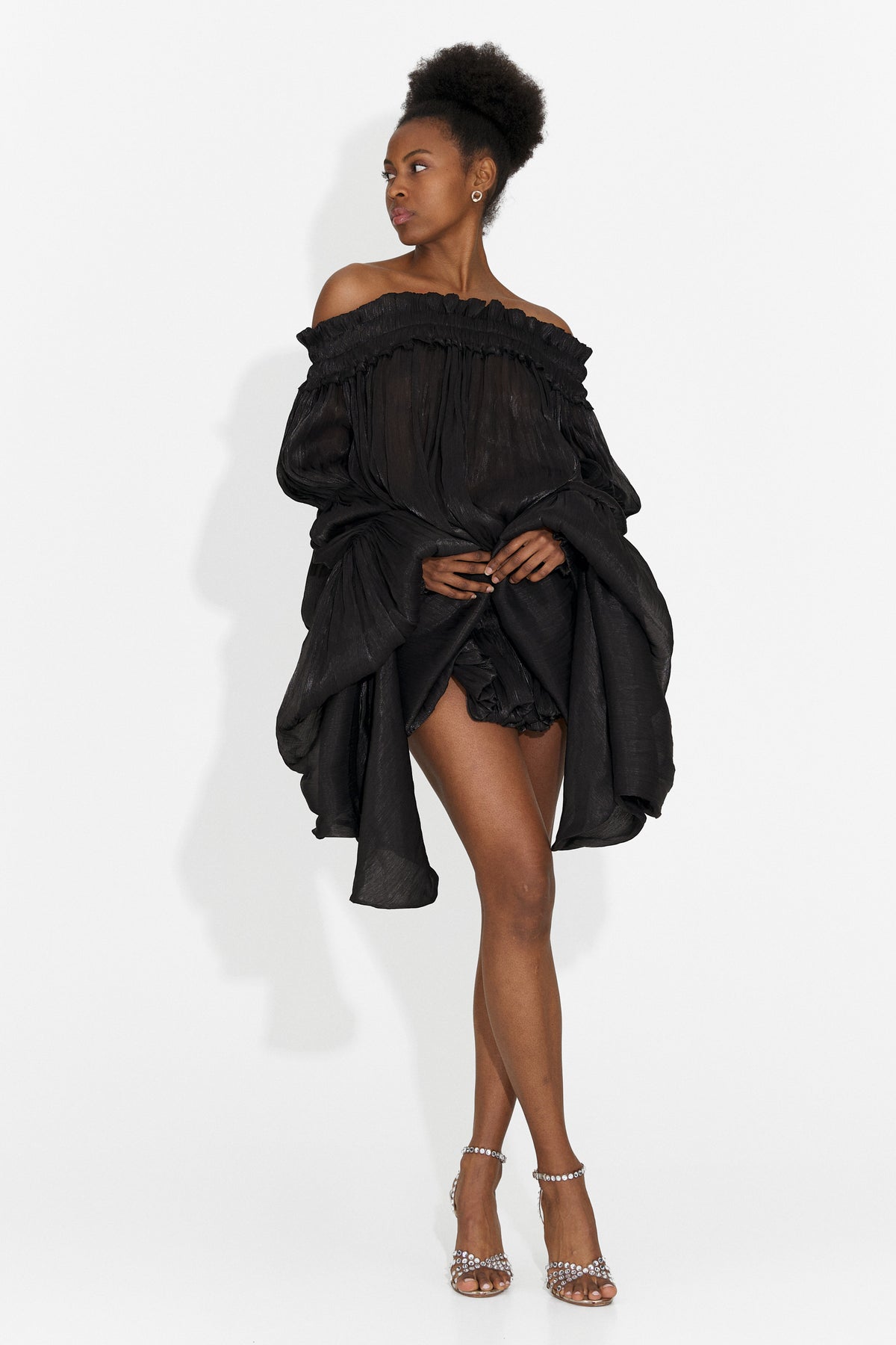 Vestito corto da donna nero Myara Bogas, immagine 3 di 8