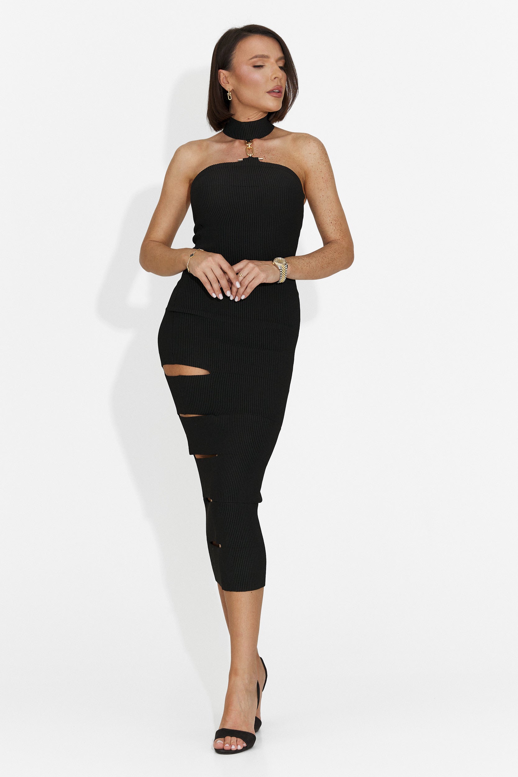 Vestito Corto Nero da Donna di Sarania Bogas