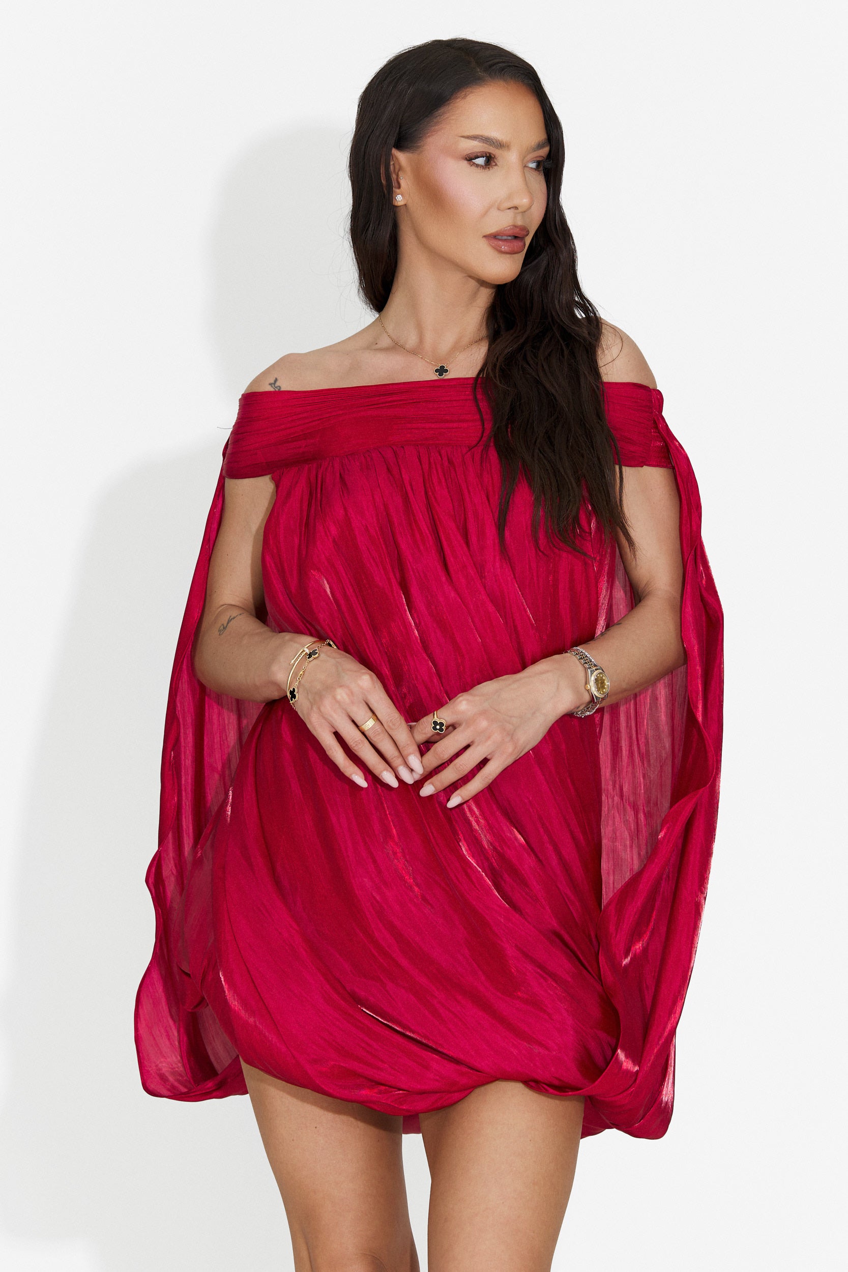 Vestito Rosso Corto da Donna di Perya Bogas