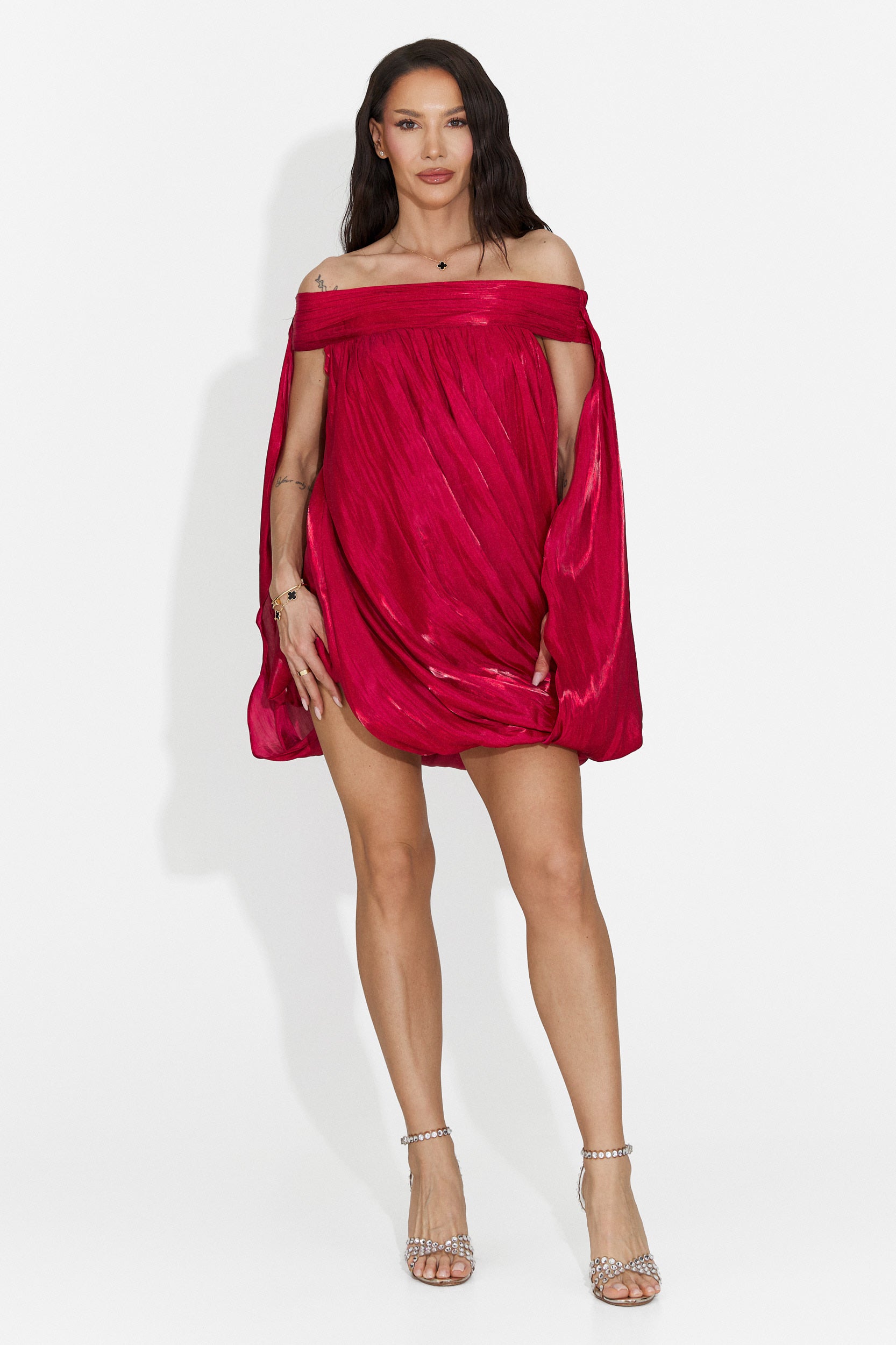 Vestito Rosso Corto da Donna di Perya Bogas