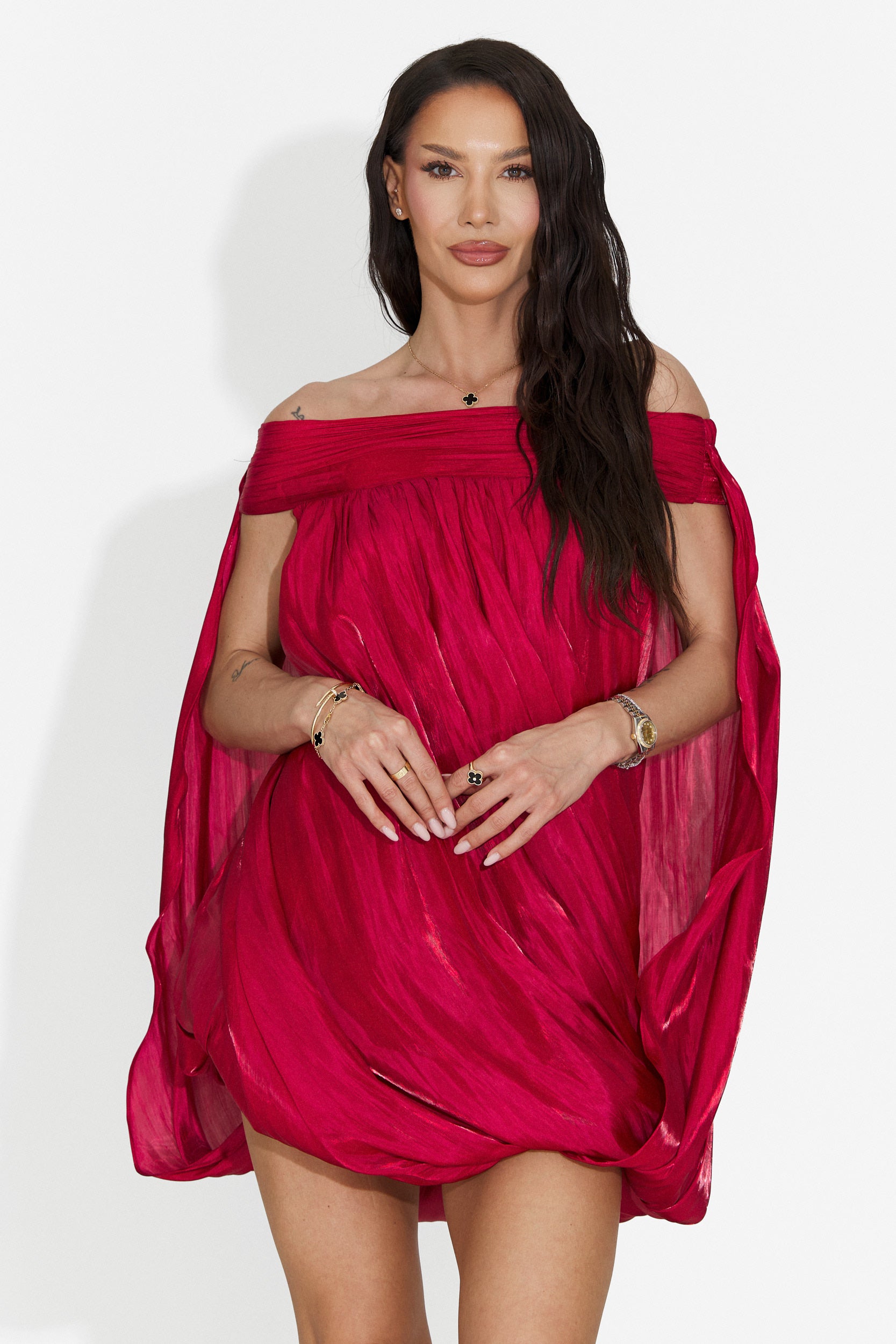 Vestito Rosso Corto da Donna di Perya Bogas
