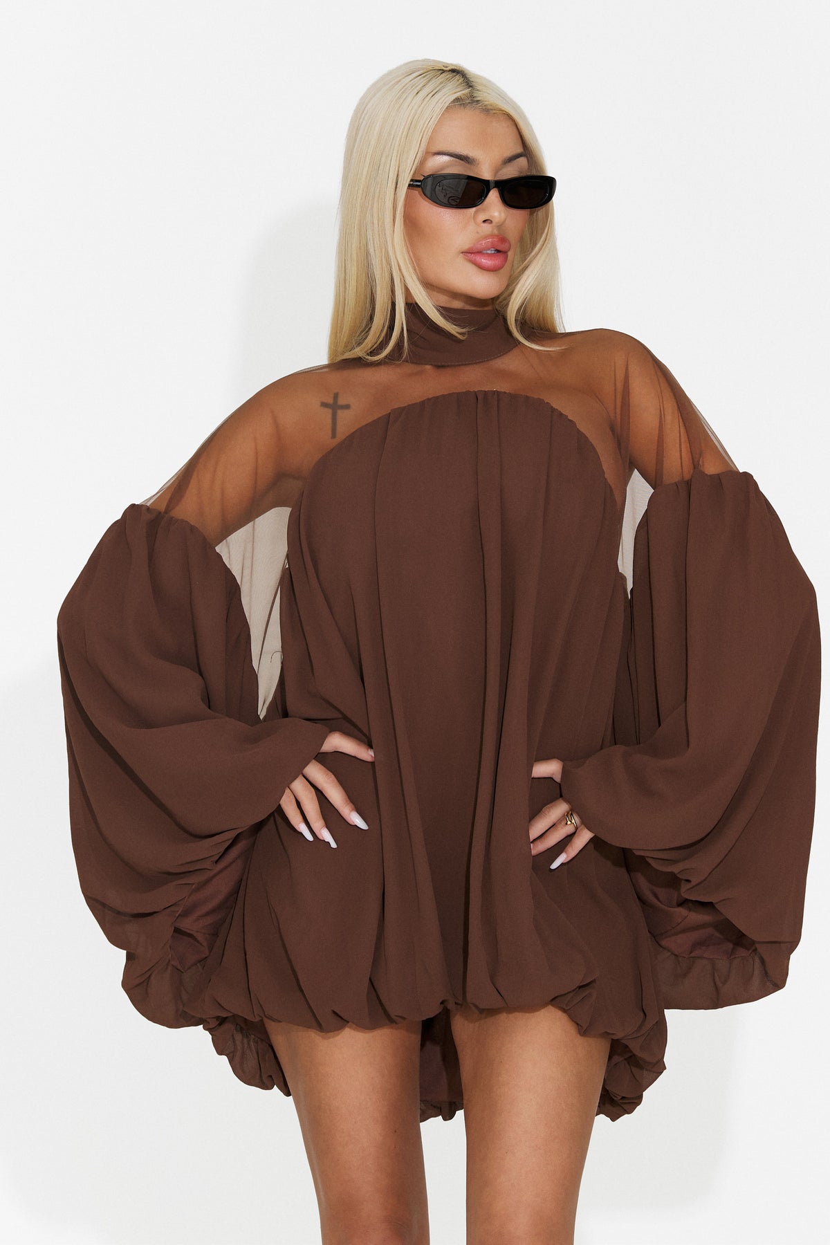 Rochie eleganta maro Flsiaeria Bogas