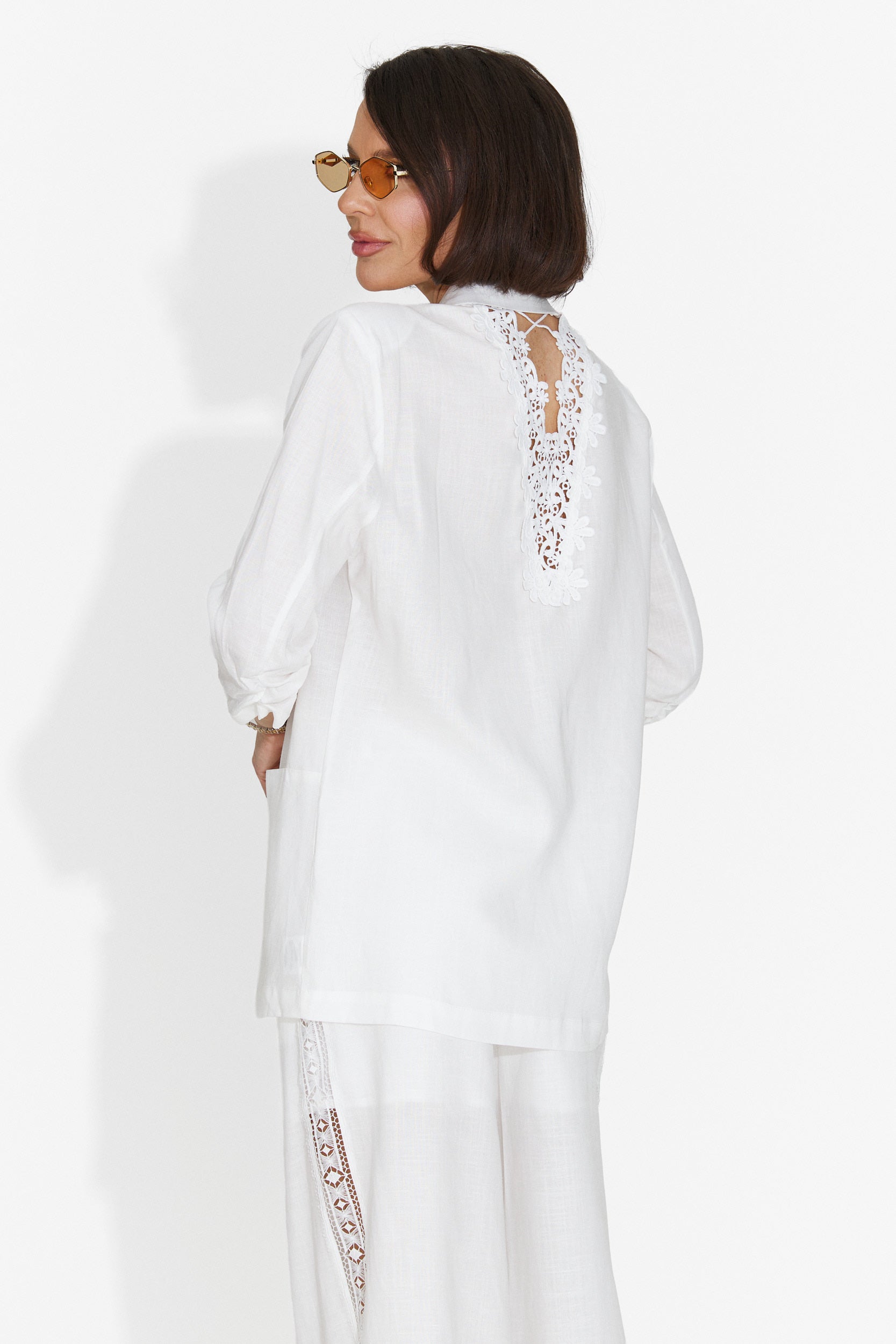 Elegante Blazer Bianco da Donna di Helebore Bogas