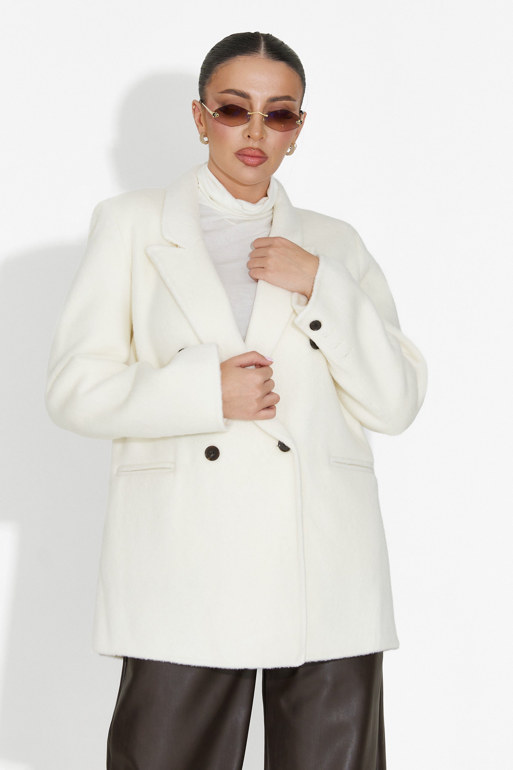 Novelia Bogas Blazer Elegante Beige da Donna