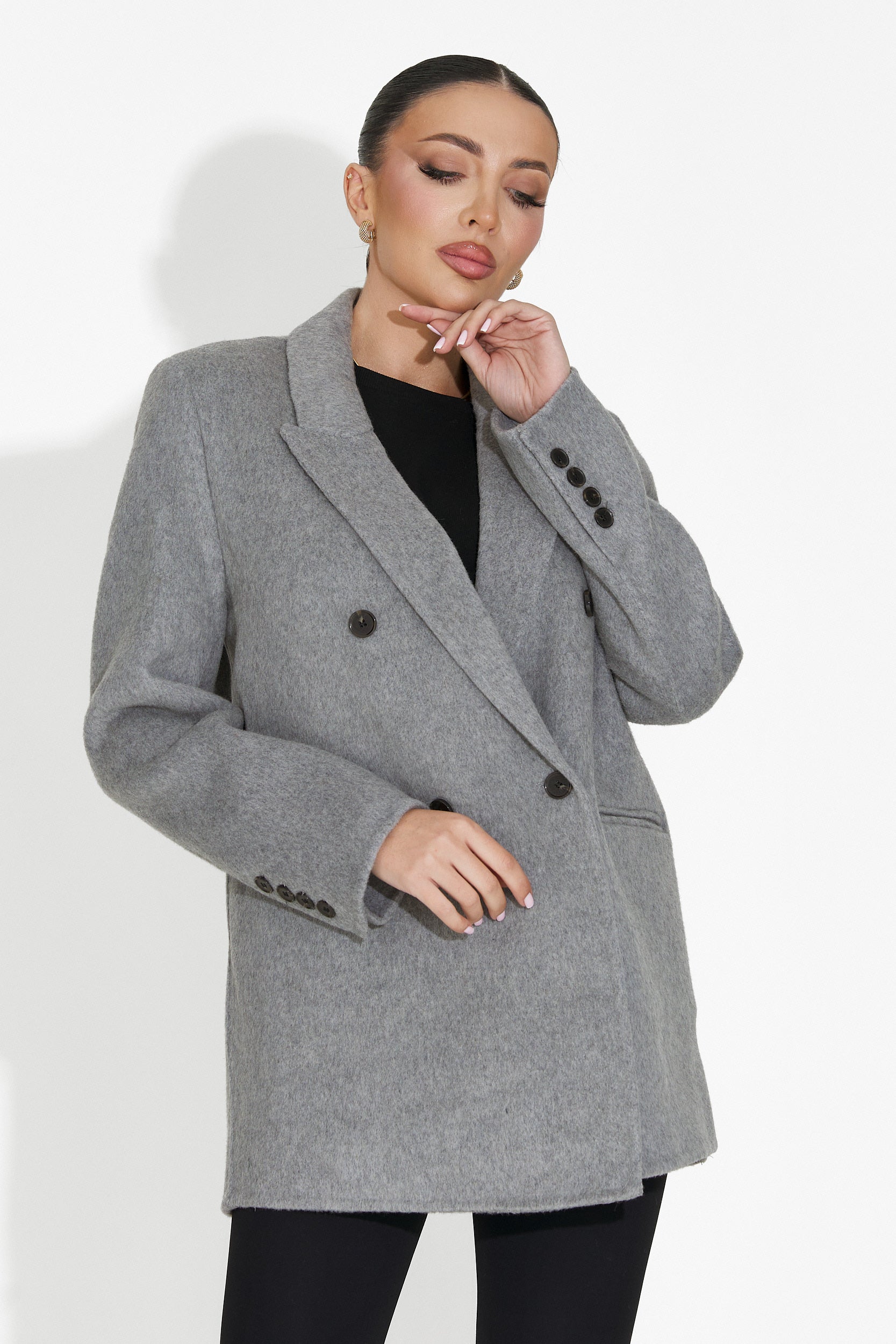 Novelia Bogas Blazer Elegante Grigio per Donne