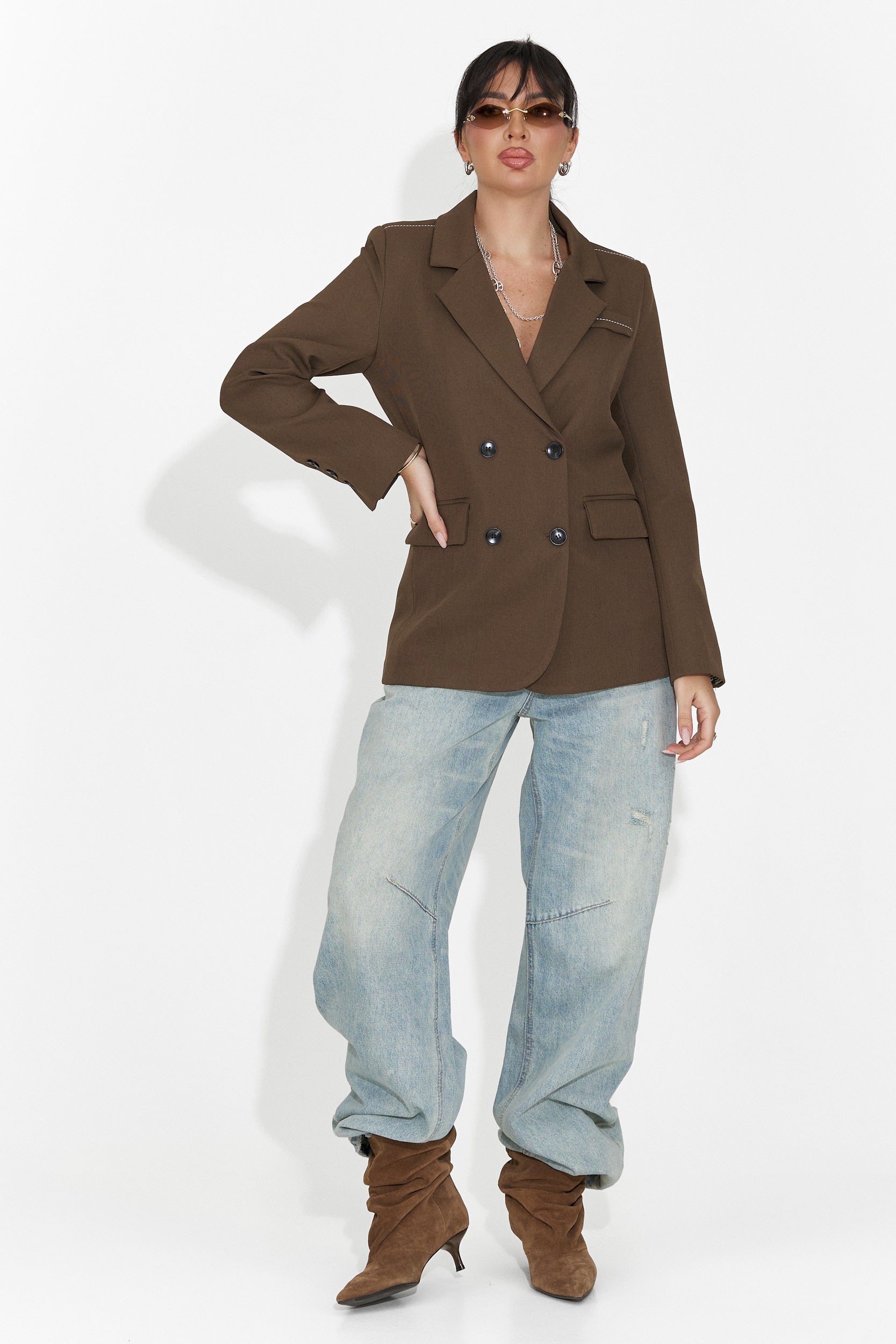 Elegante blazer marrone da donna Caleiaja Bogas