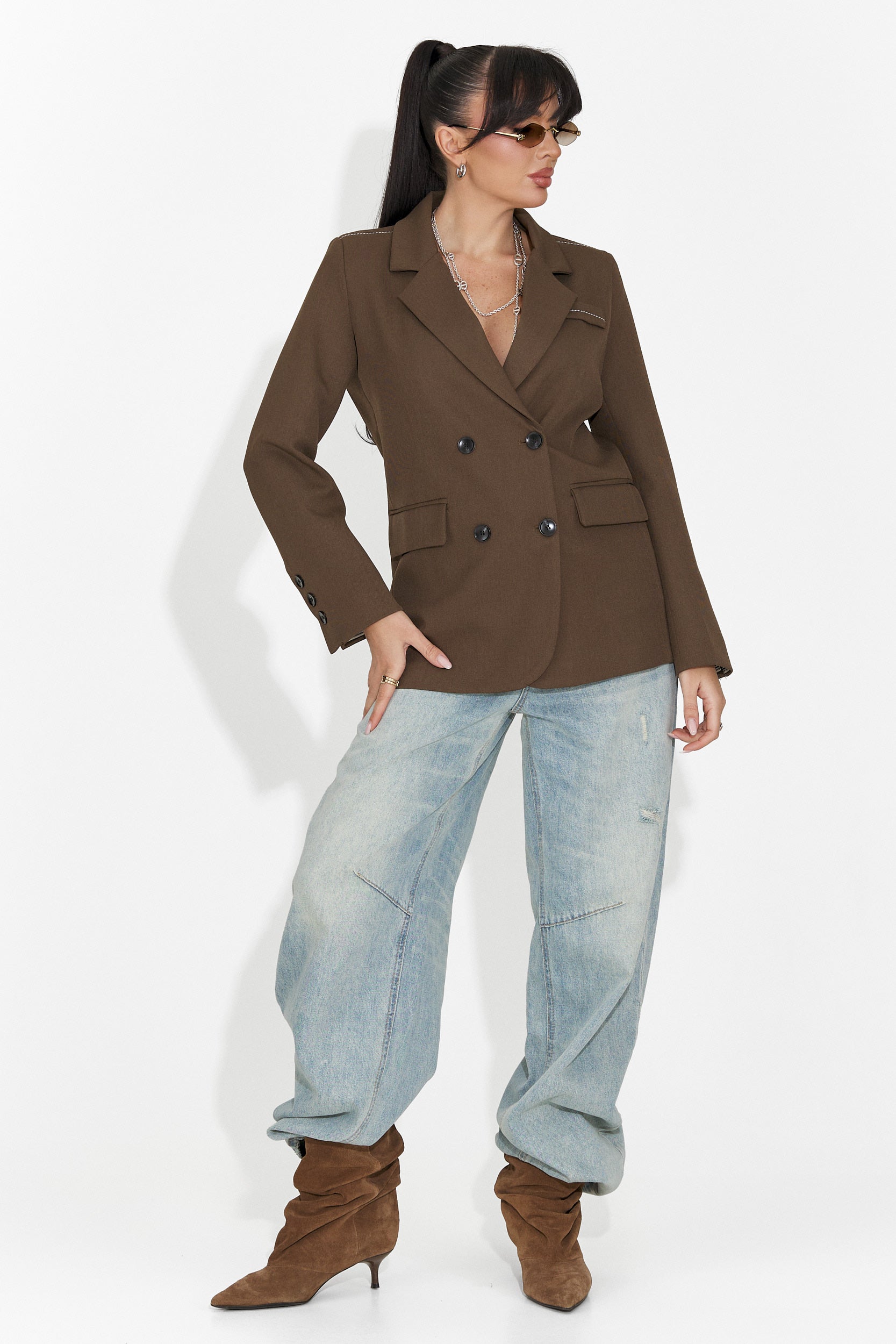 Elegante blazer marrone da donna Caleiaja Bogas