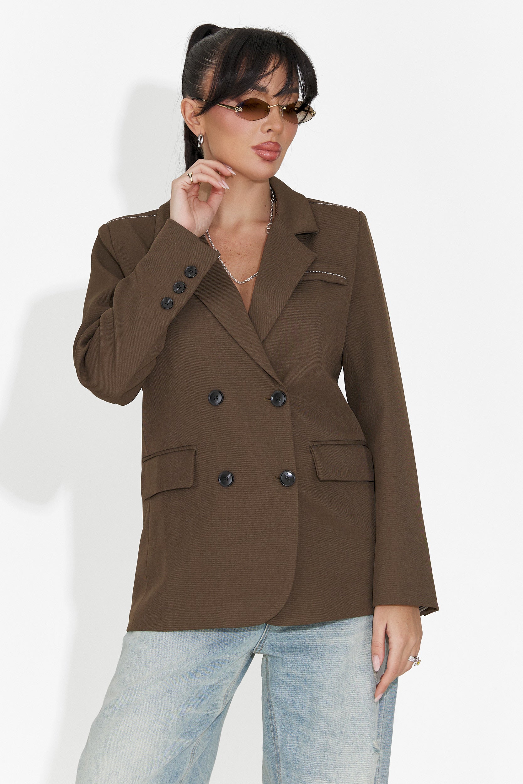 Elegante blazer marrone da donna Caleiaja Bogas