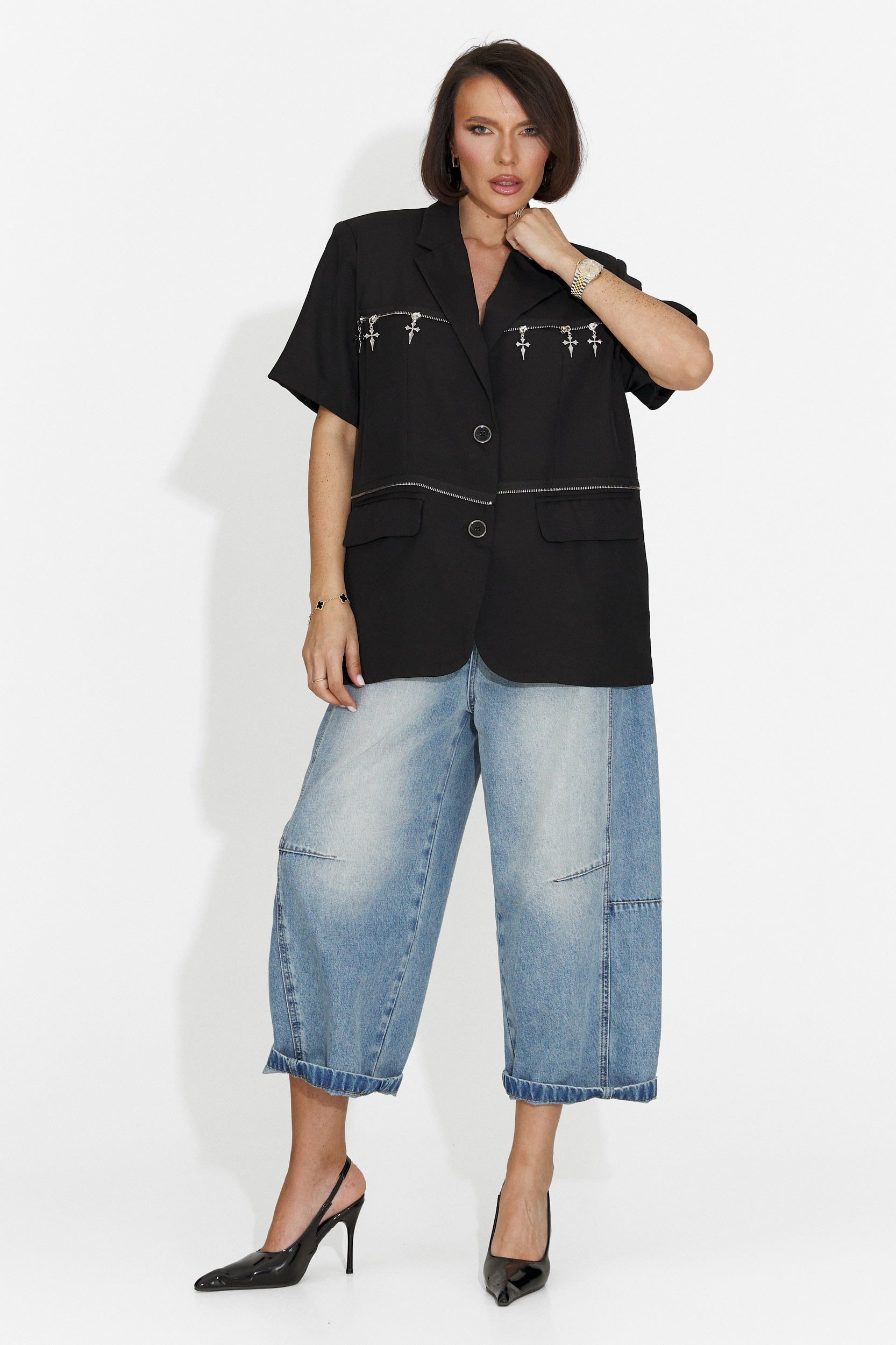 Elegante Blazer Nero da Donna di Gate Bogas