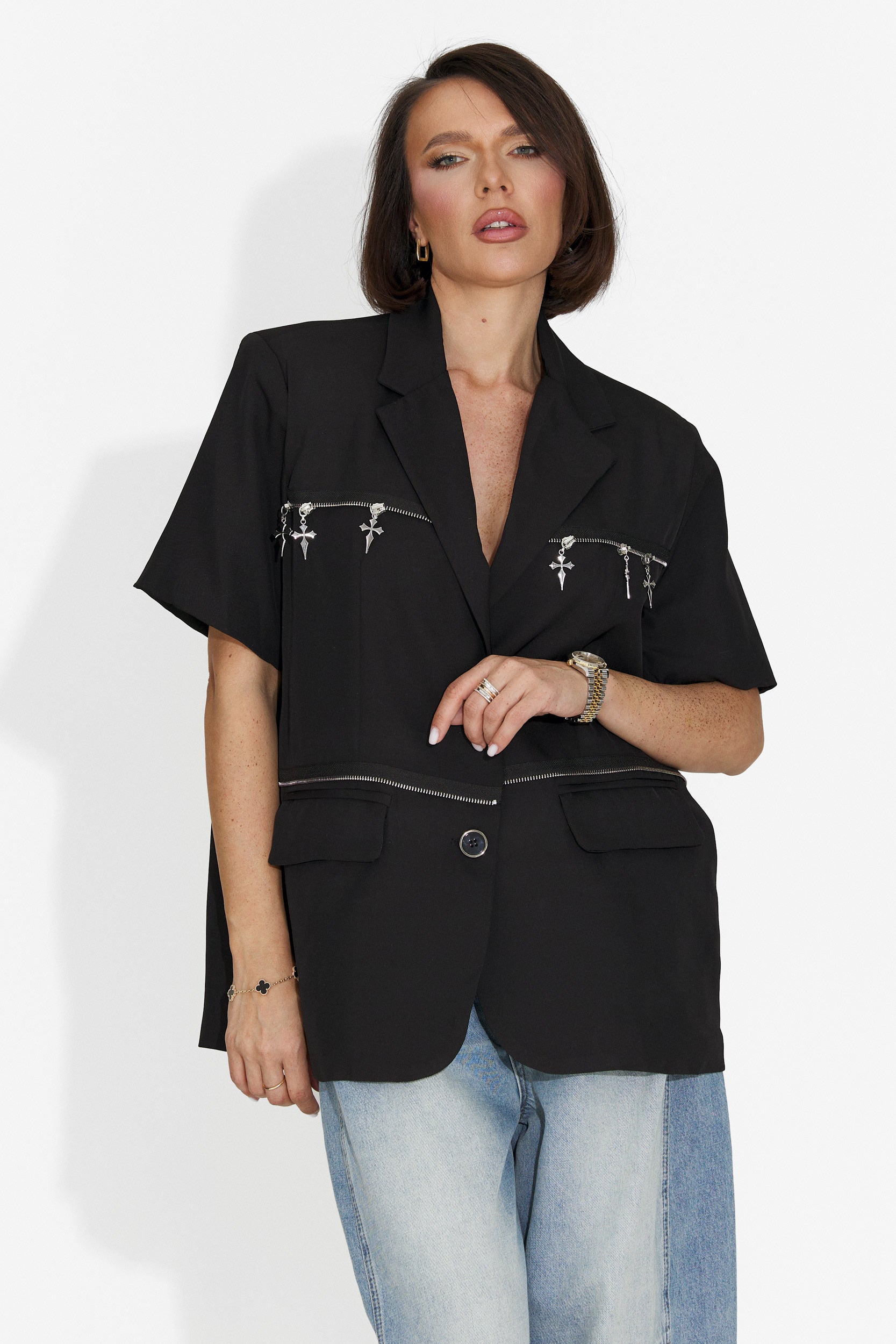 Elegante Blazer Nero da Donna di Gate Bogas