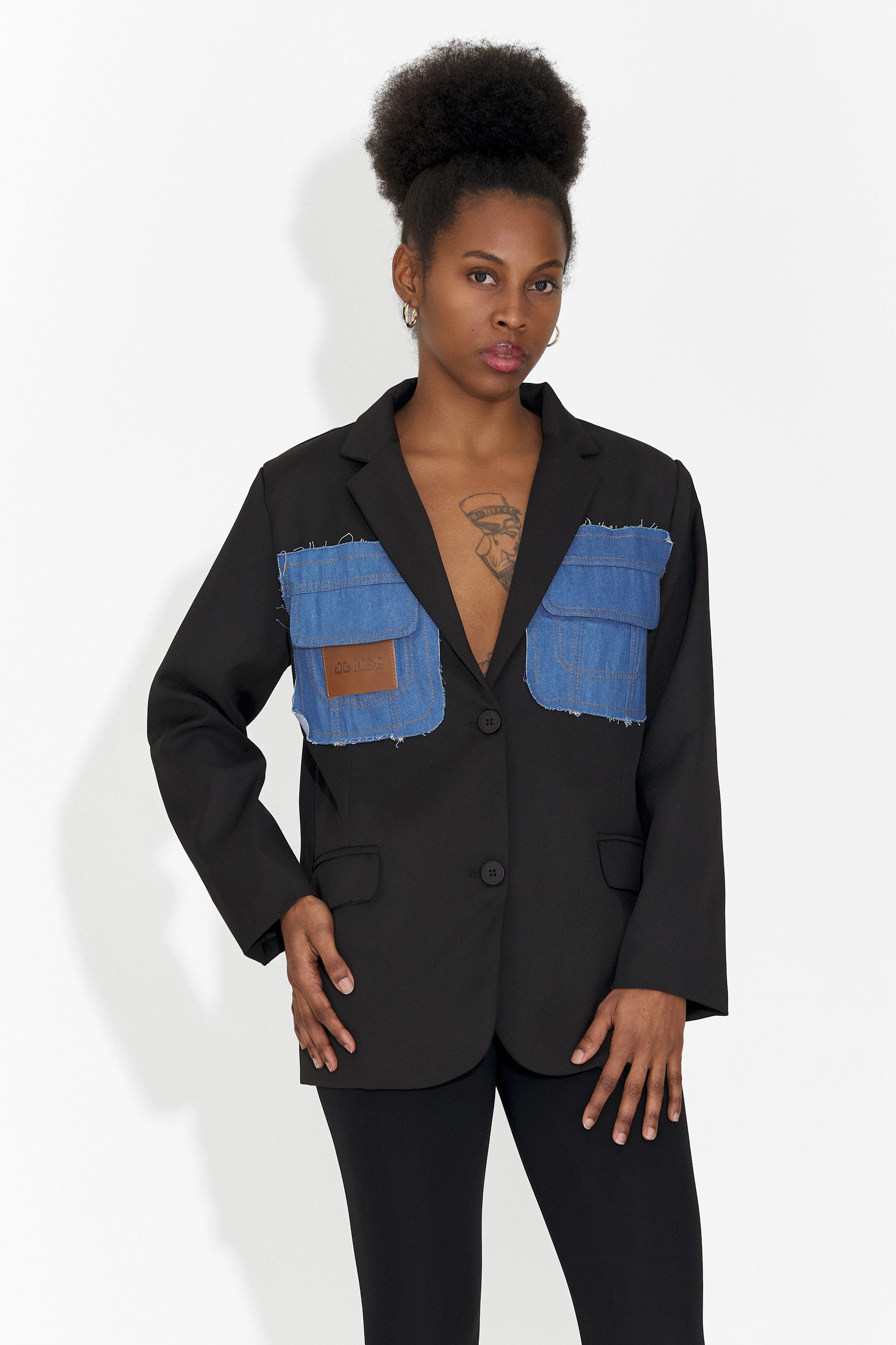 Elegante blazer nero da donna Graziela Bogas