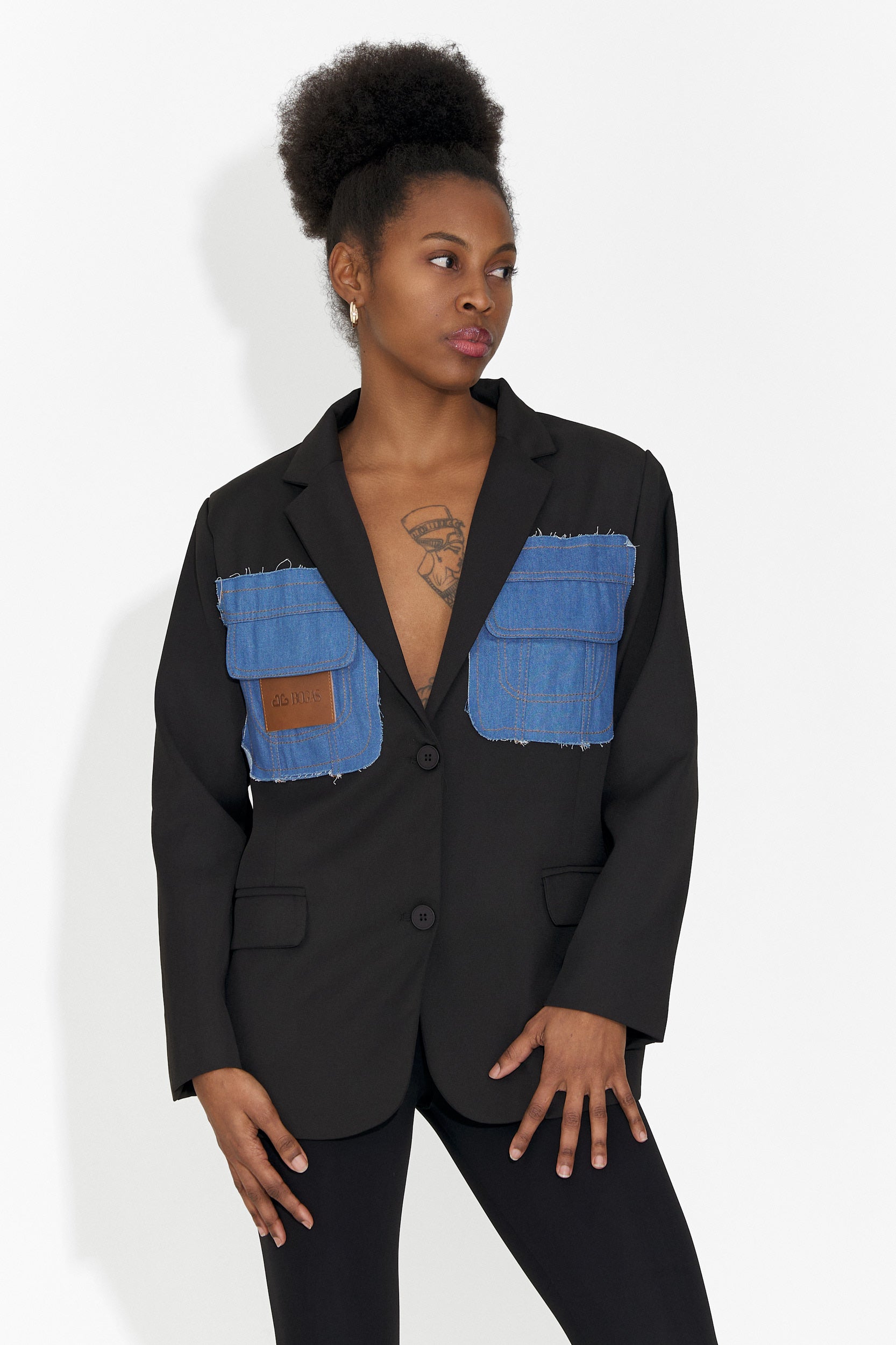 Elegante blazer nero da donna Graziela Bogas