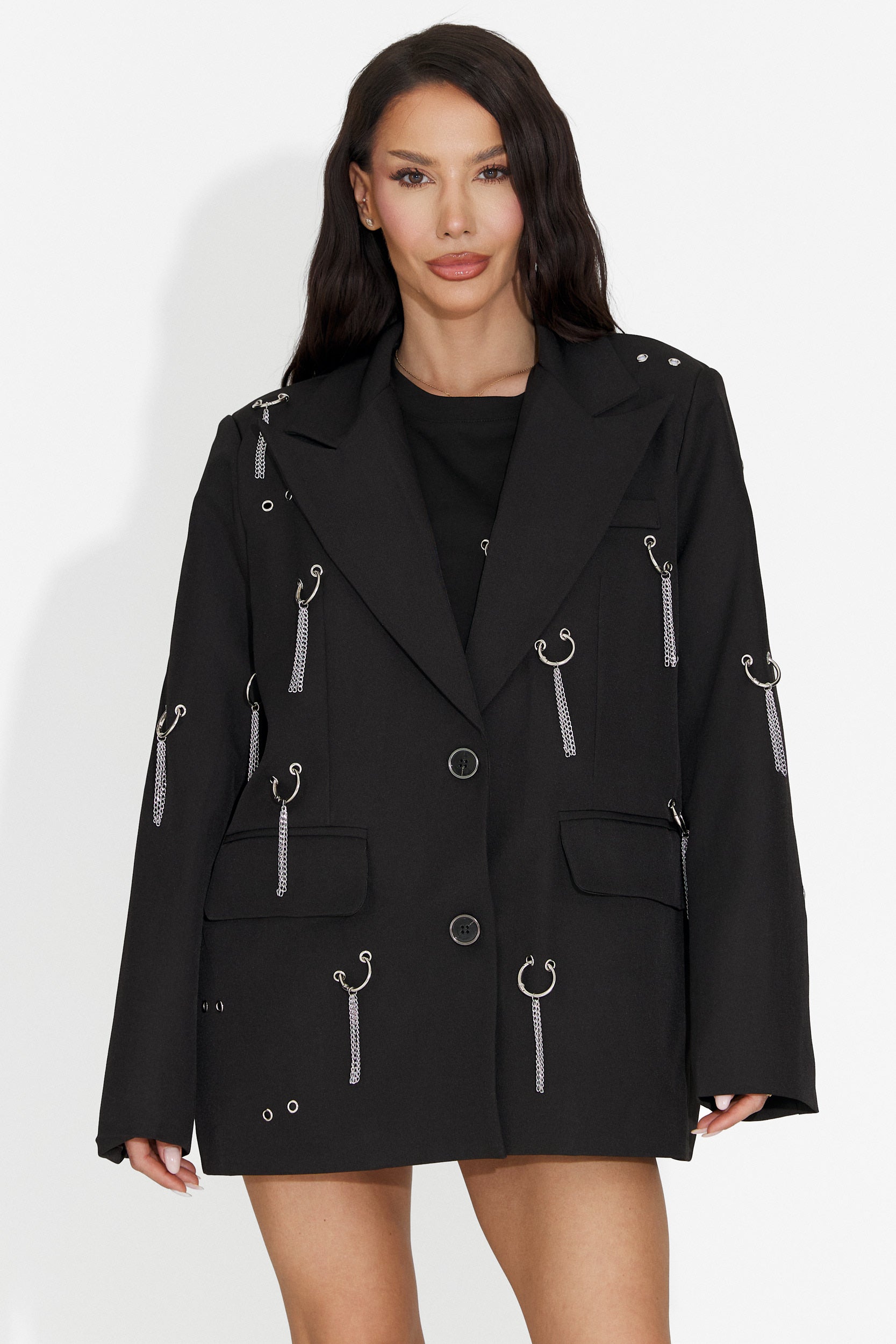 Elegante Blazer Nero Pikata Bogas da Donna